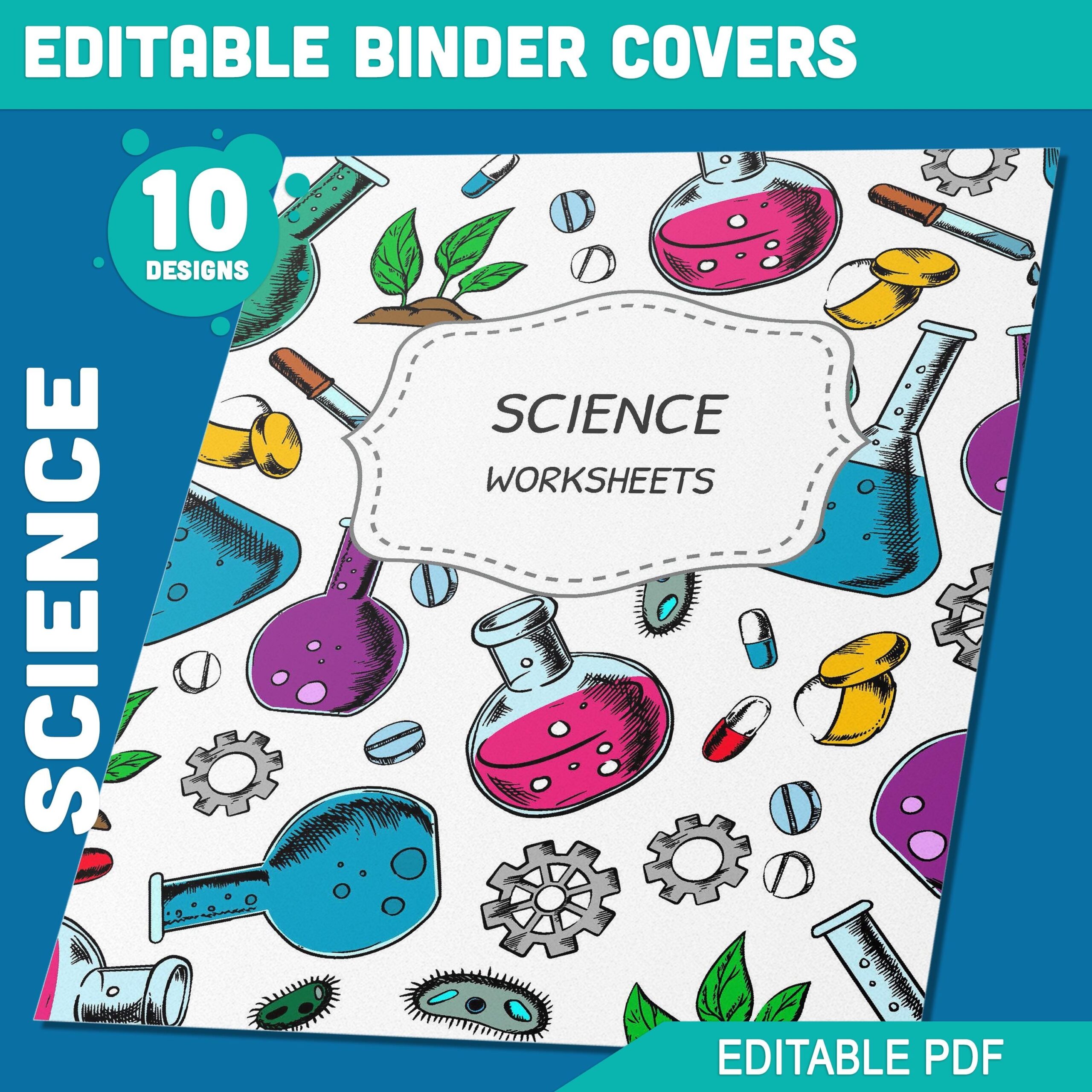 Science Pattern Binder Cover 10 Printable U0026 Editable Binder 