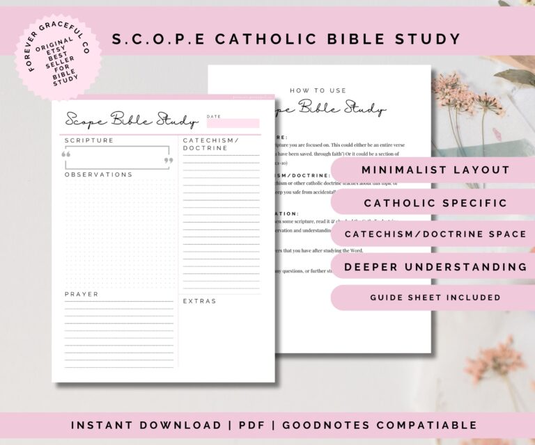 SCOPE Catholic Bible Study Printable Template Etsy