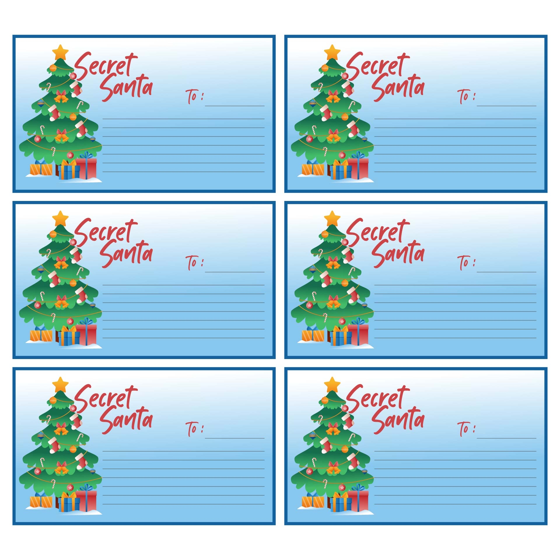 Secret Santa Cards 10 Free PDF Printables Printablee