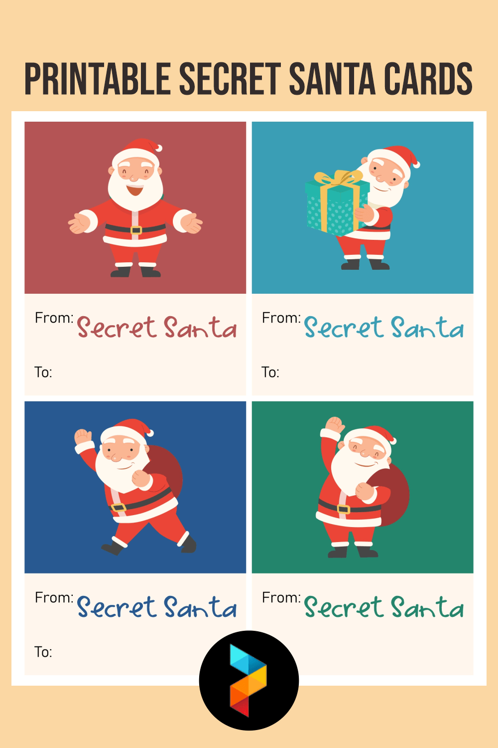 Secret Santa Cards Printable Free Printable Party Favors