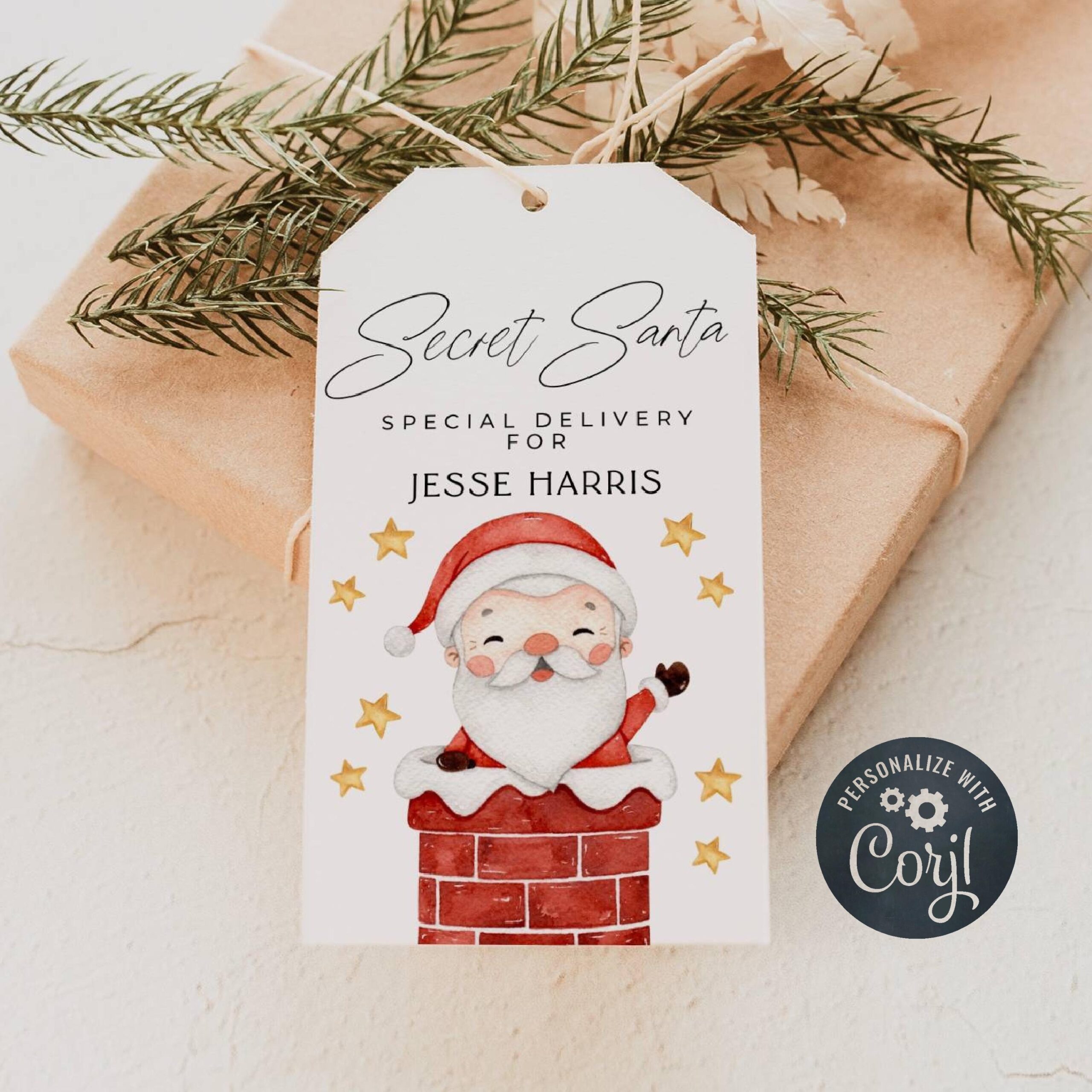 Secret Santa Gift Tag Template Printable Kris Kringle Gift Tags 