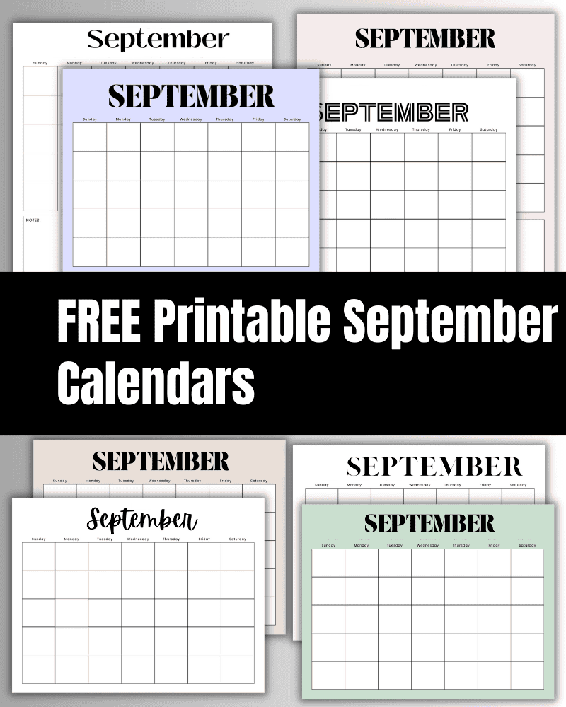 September Calendar Free Printable