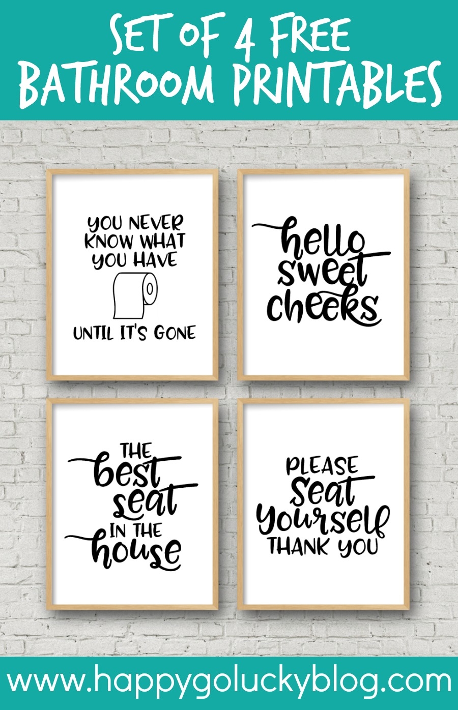 Set Of 4 Printable Bathroom Signs Kara Creates