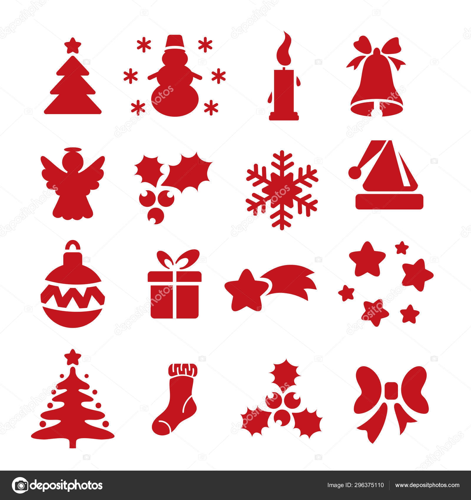 Set Of Icon Of New Year Stencils Vector Collection Of Template Silhouettes Of Christmas Tree Snowman Snowflake Falling Star Ball Gift Candle Hat Angel Laser Cutting Wood Carving Sample Stock Vector By 