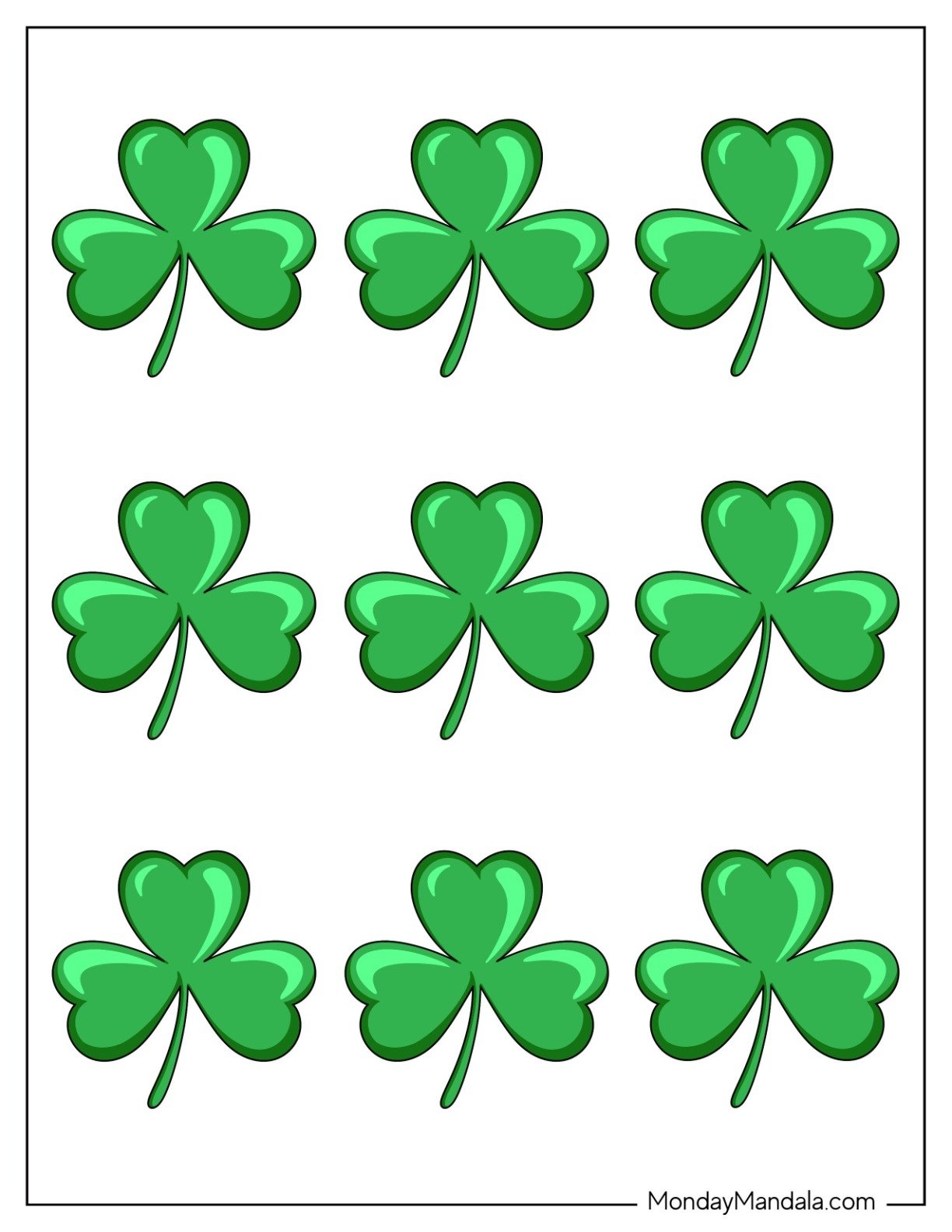 Shamrock U0026 Four Leaf Clover Templates Free Printables 