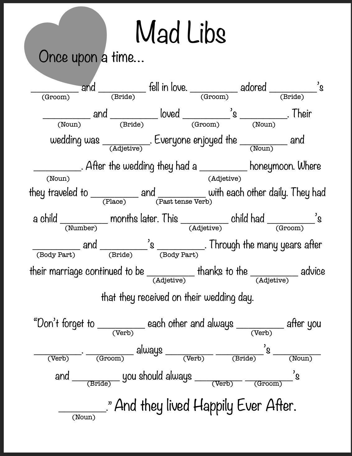 Shower Game Mad Libs Digital Download printable Etsy Sweden