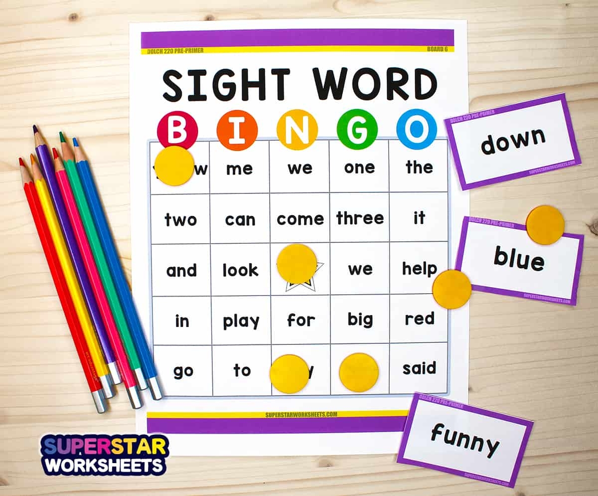 Free Printable Sight Word Bingo