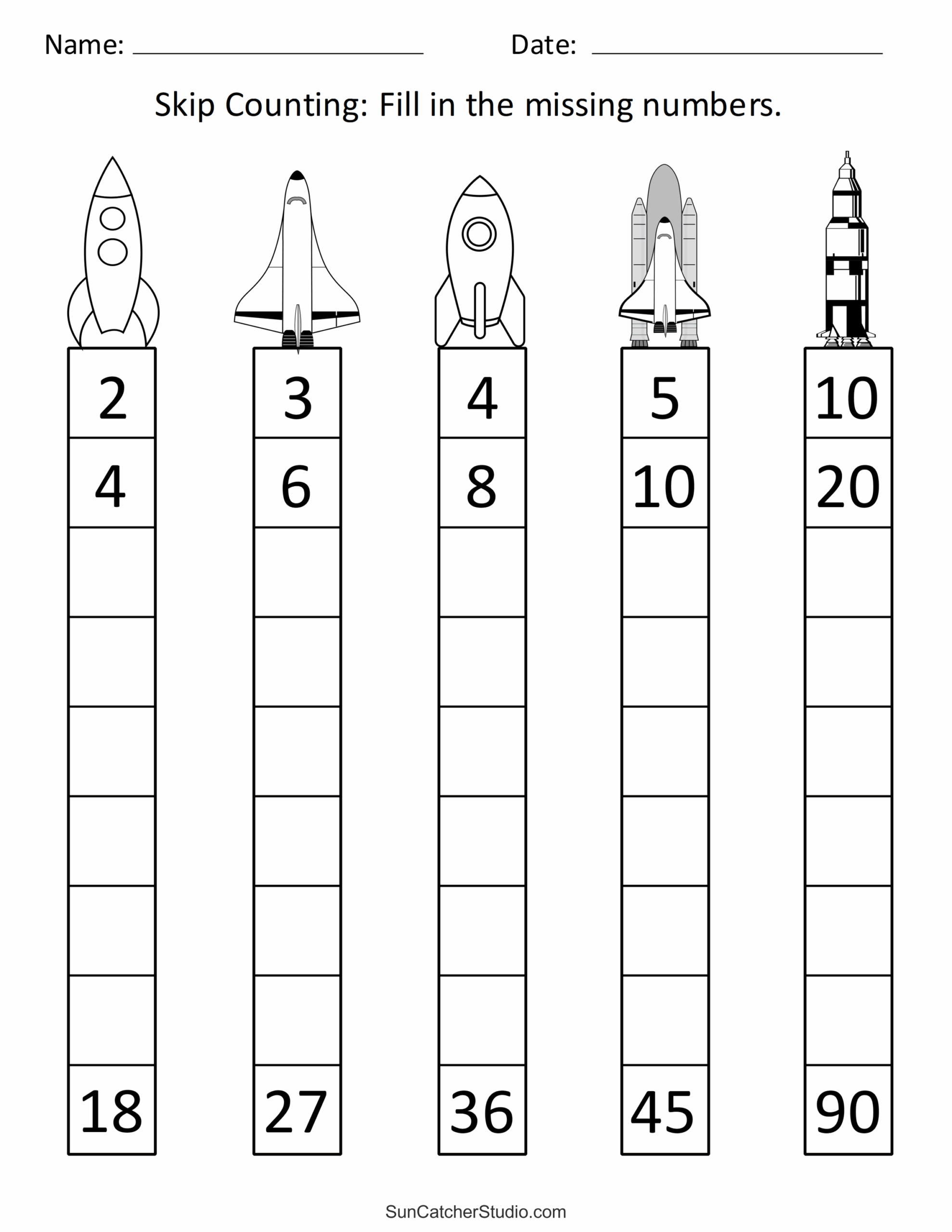 Skip Counting Worksheets And Charts Free Printables Monograms Design Tools Patterns U0026 DIY Projects