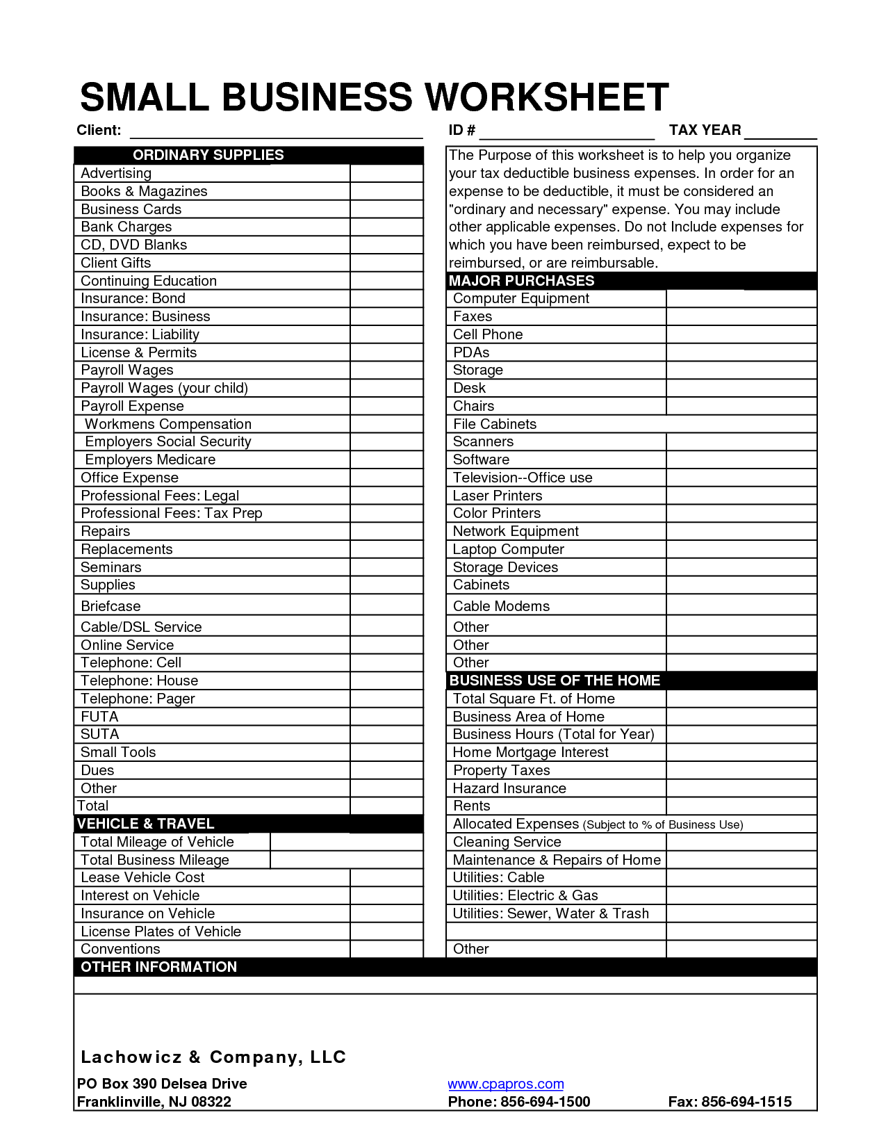 Small Business Tax Spreadsheet Business Worksheet Business Tax Worksheets Library