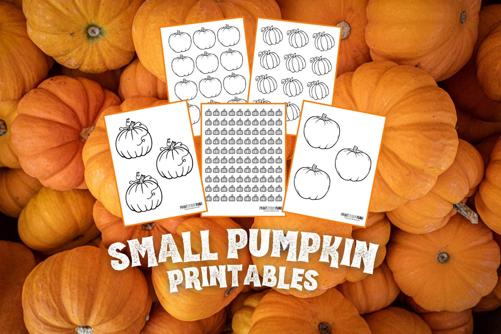 Small Pumpkin Printables To Cut Color U0026 Craft For Autumn Fun In Several Tiny Sizes At PrintColorFun