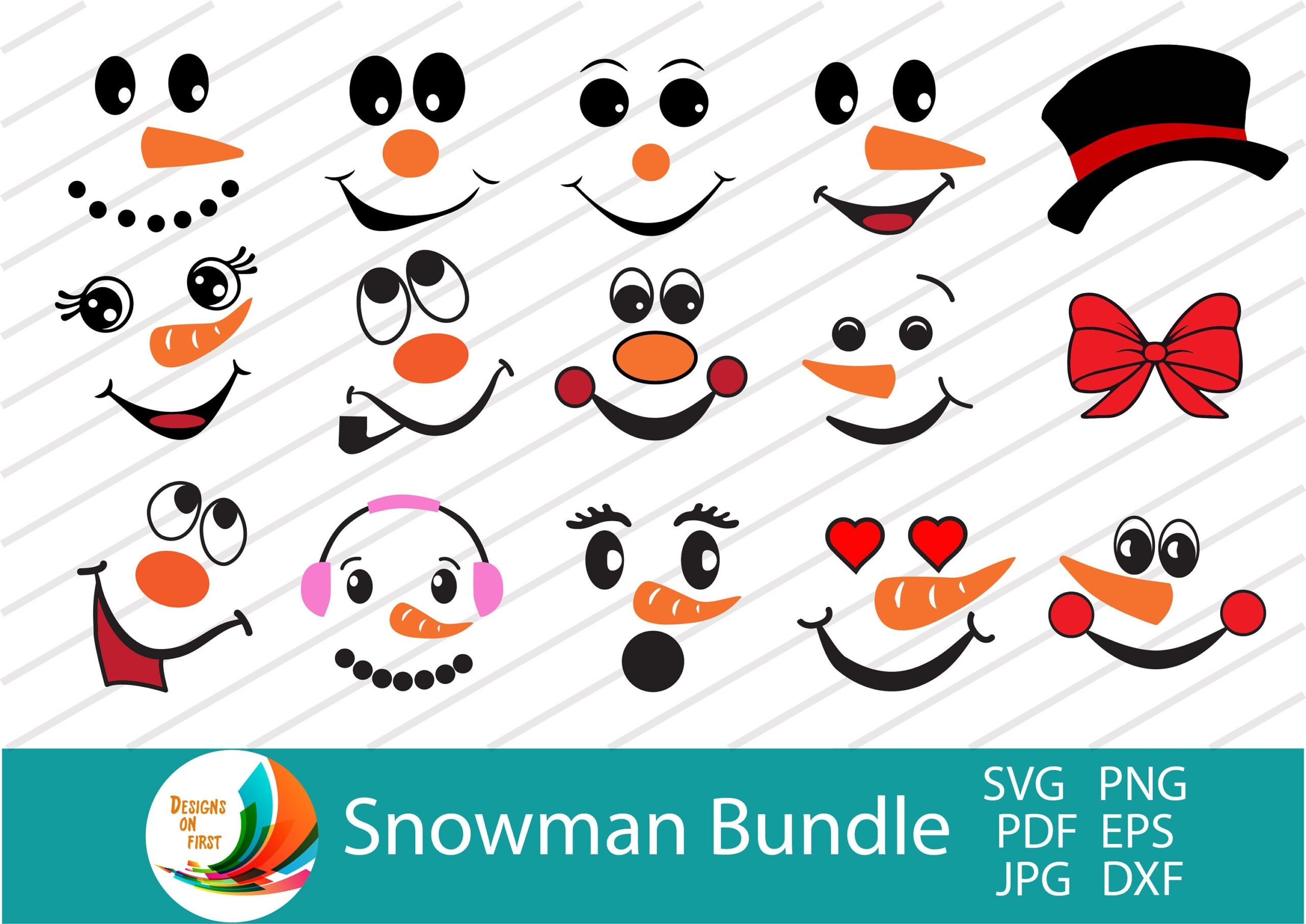 Snowman Face Stencil Etsy