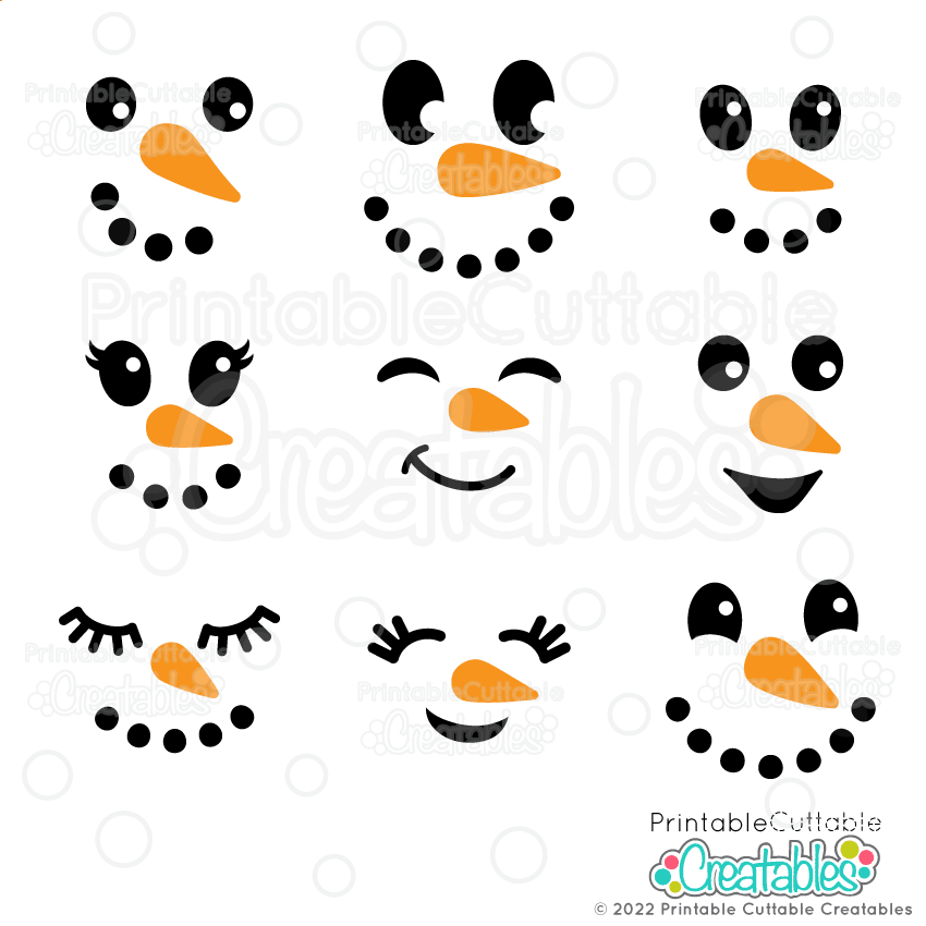 Snowman Faces SVG Free Files For Cricut U0026 Silhouette
