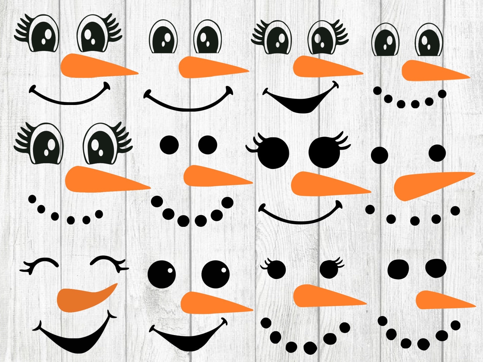 Snowman Faces Svg Snowman Svg Snowman Clipart Christmas Svg Snowman Cut File Snowman Cricut Christmas Cut File Cricut Printable Snowman PNG Etsy