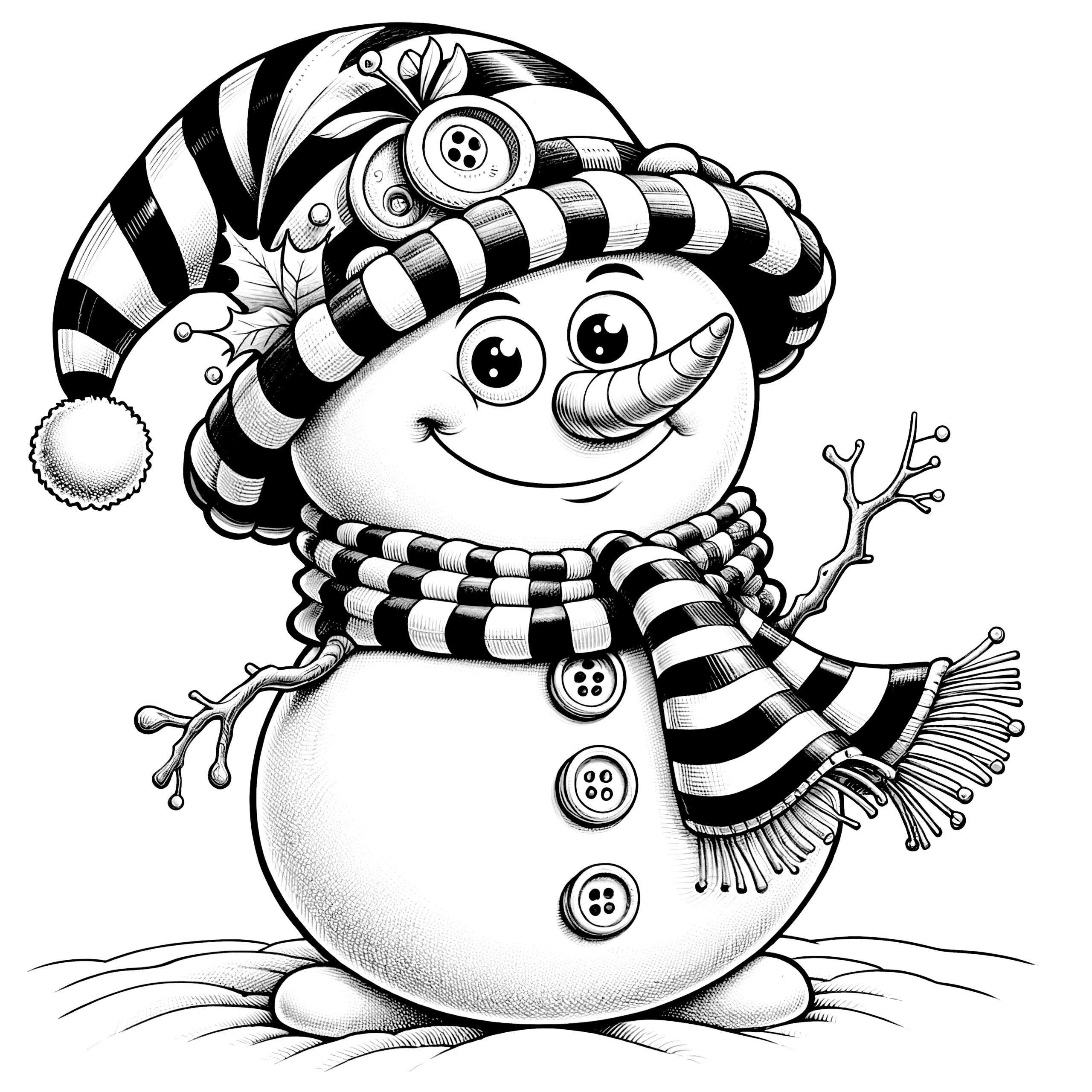 Snowman Free Coloring Picture