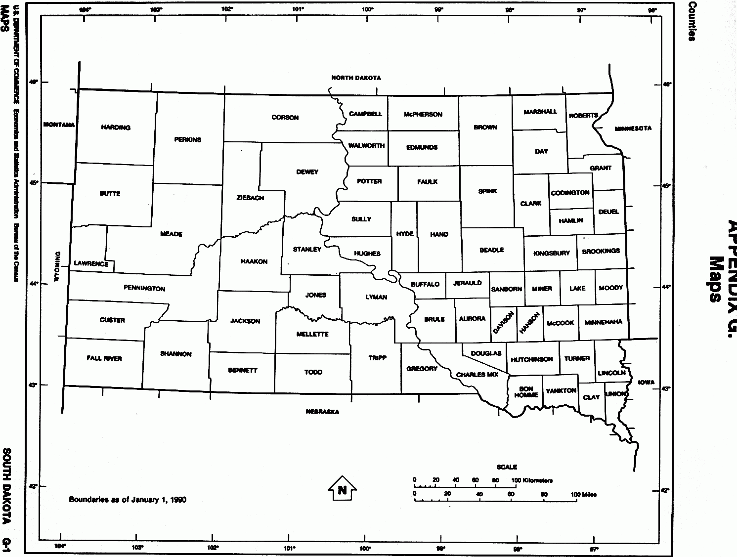 South Dakota Free Map