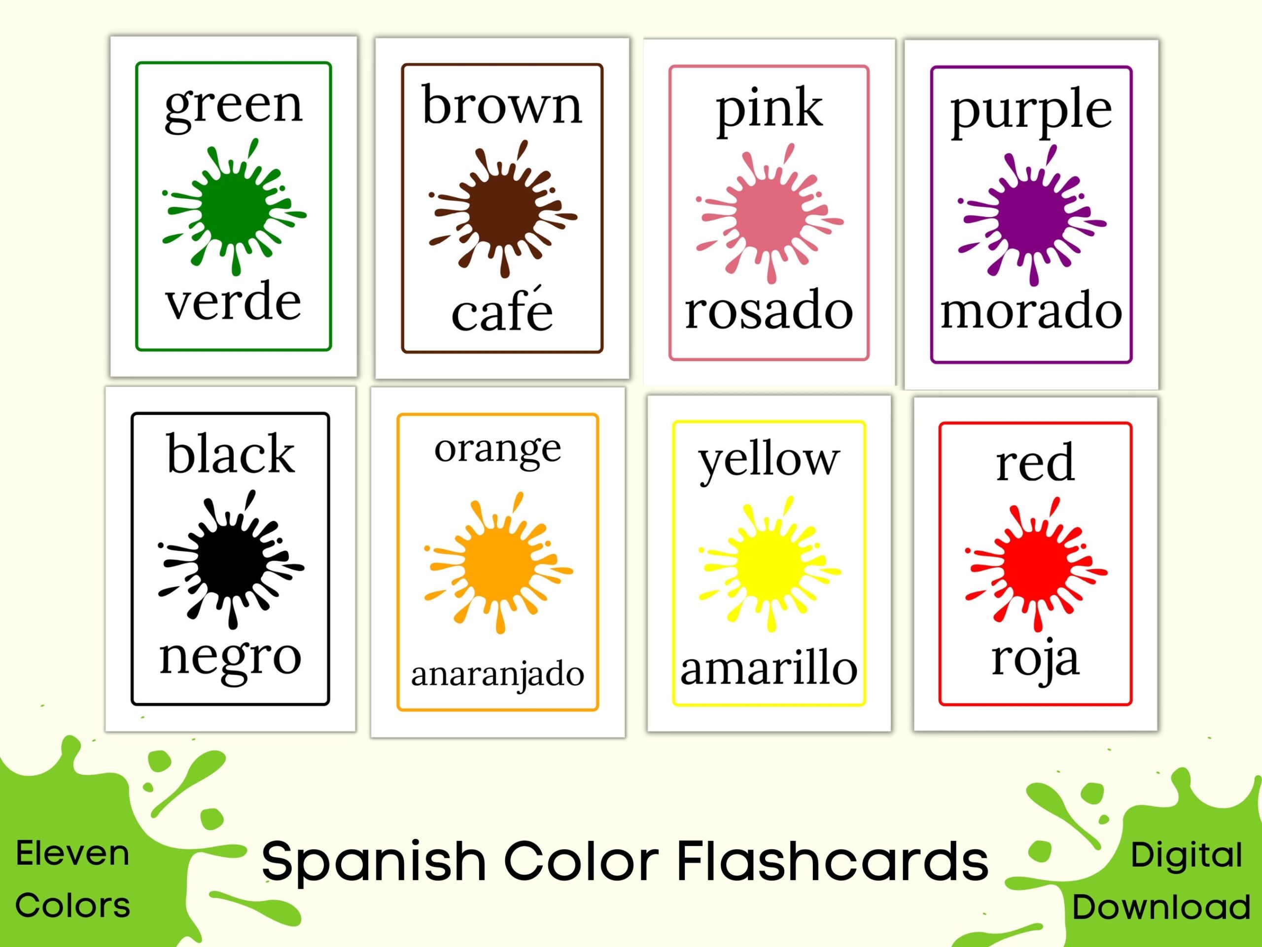 Free Printable Spanish Flashcards For Adults