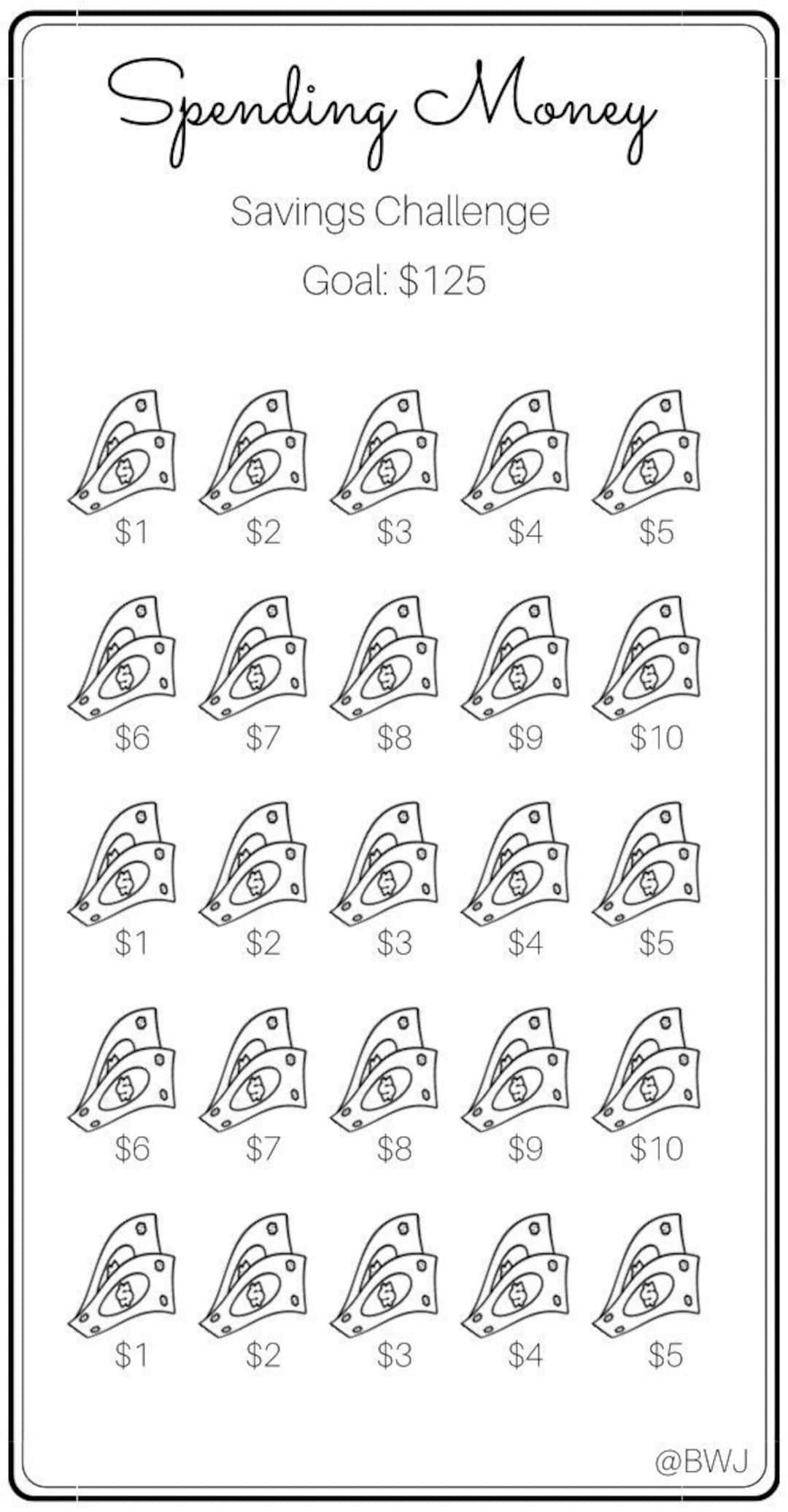 Low Income Savings Challenge Free Printable