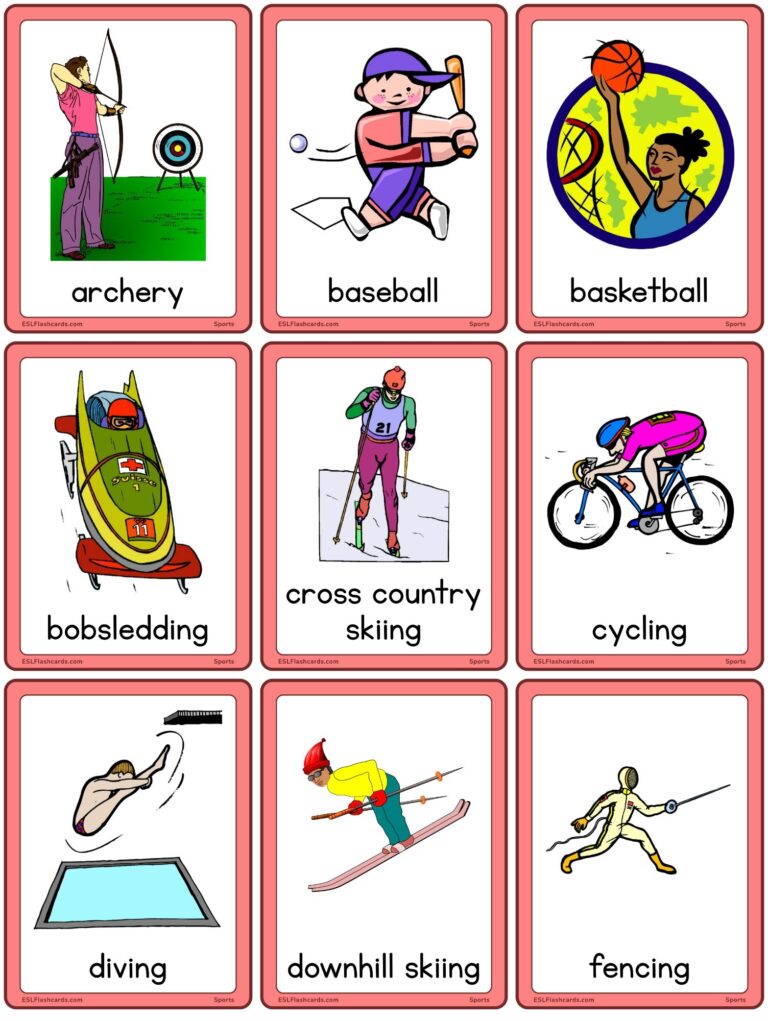 Sports Flashcards ESL Flashcards