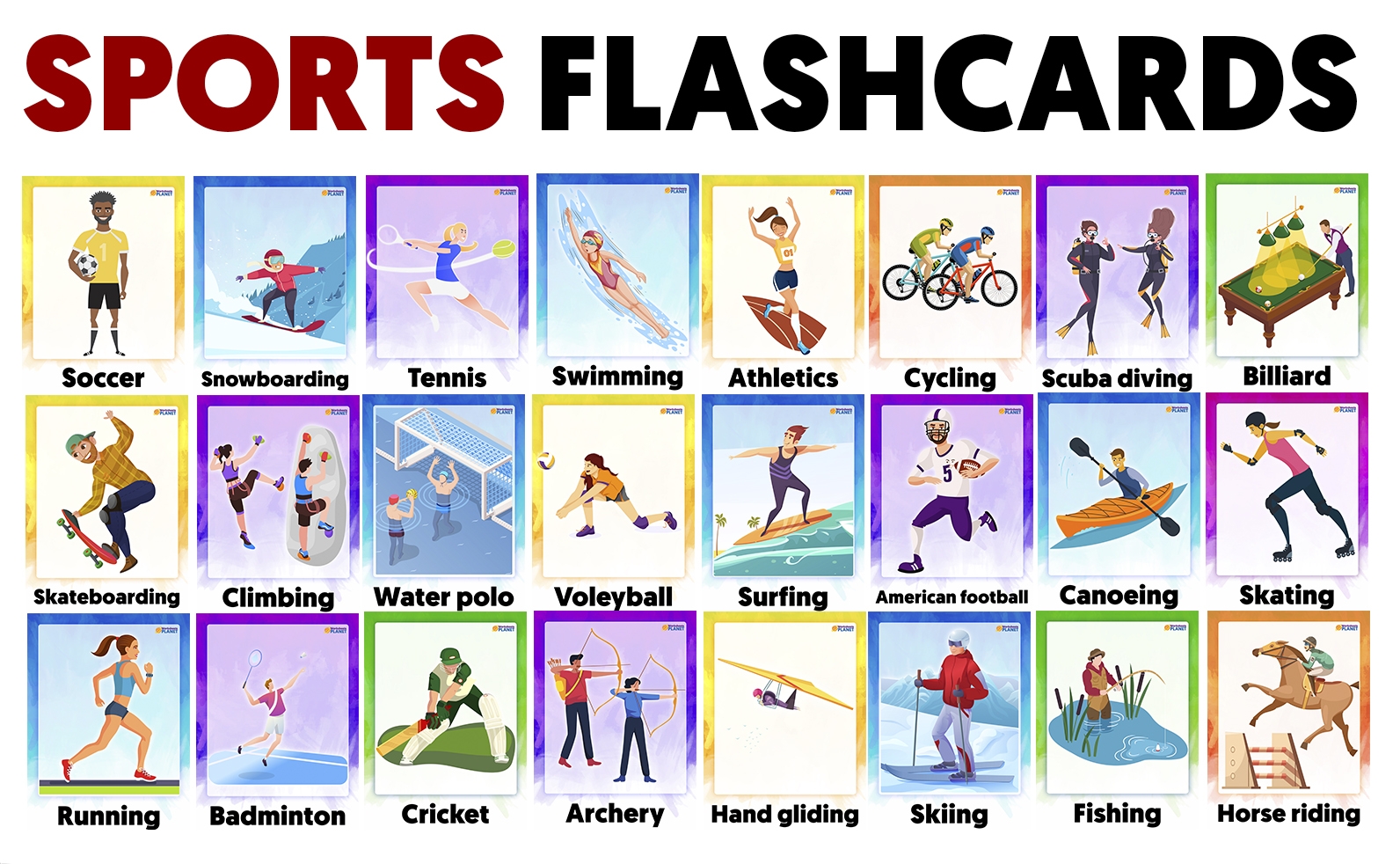 Sports Vocabulary Flashcards To Download And Print