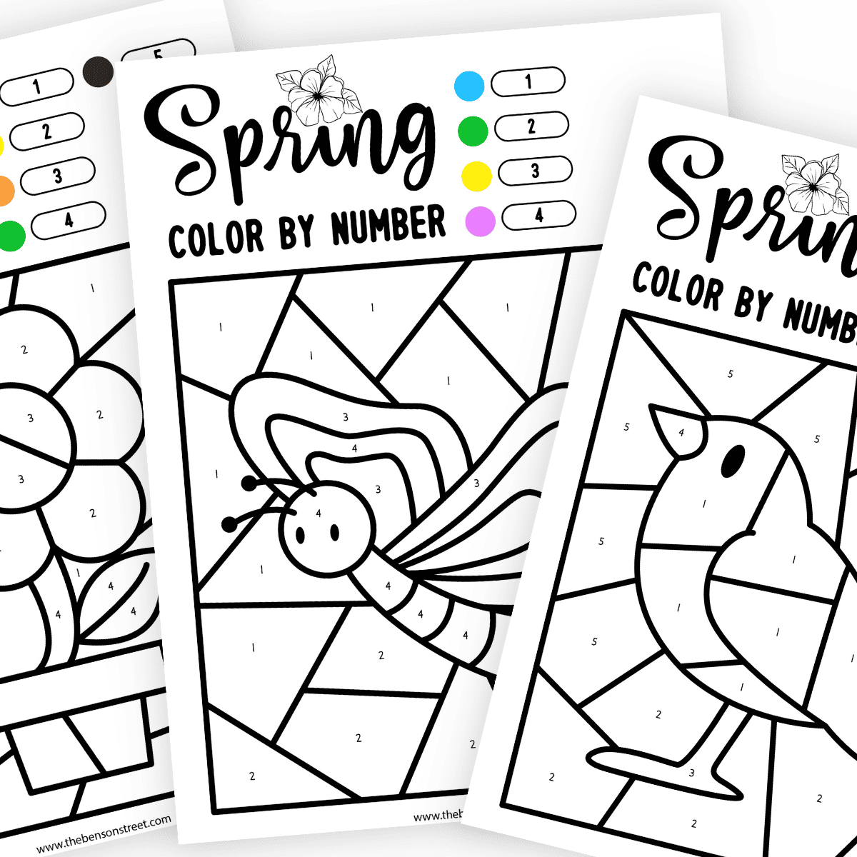 Spring Color By Number 10 Free Printable Coloring Pages The 