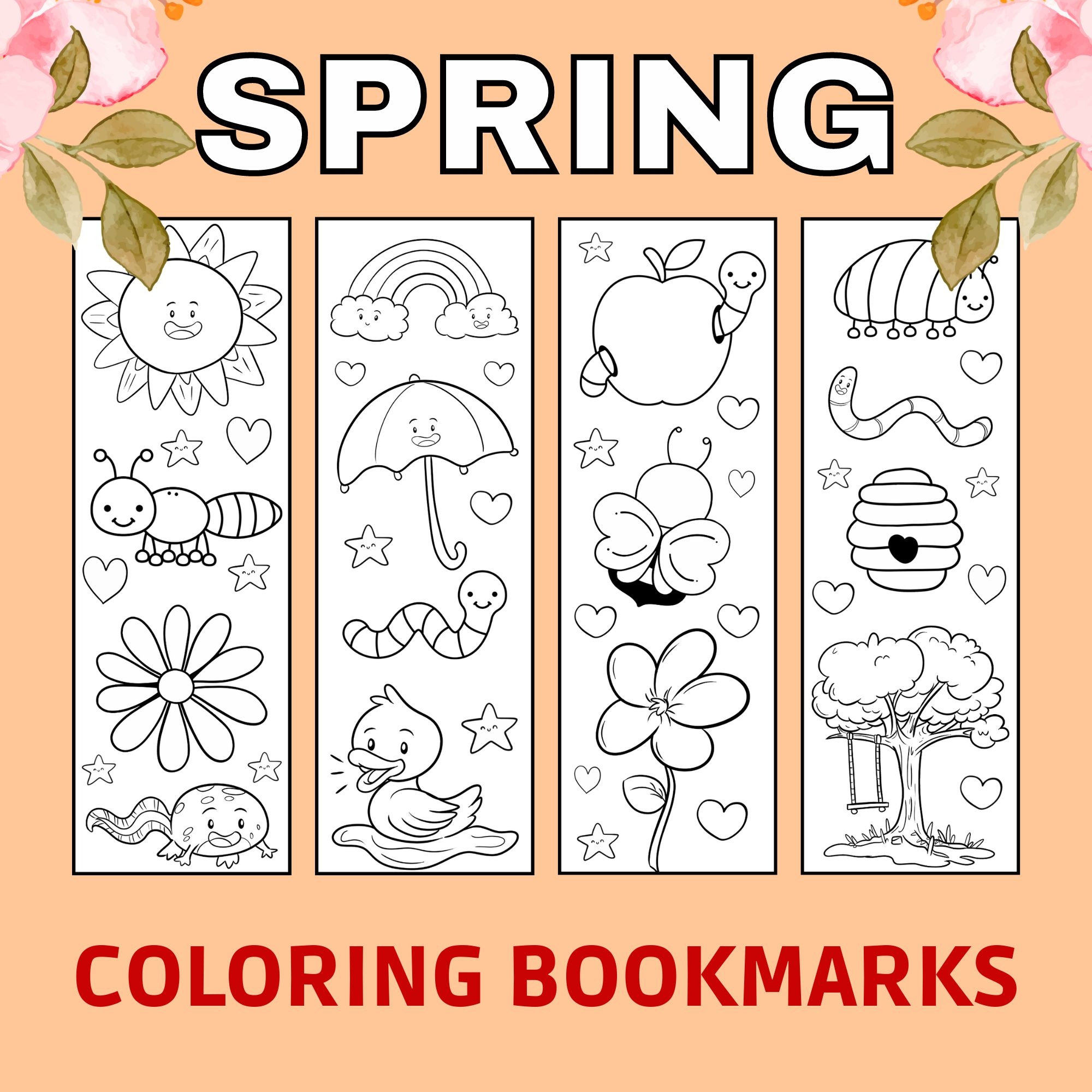 Spring Coloring Bookmarks Spring Bookmarks To Color Made By 