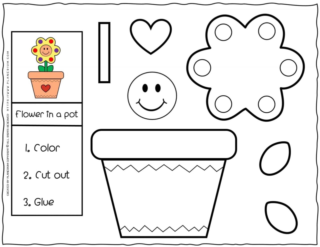 Spring Flower Cut And Glue Worksheets Free Creative Craft Worksheets Library