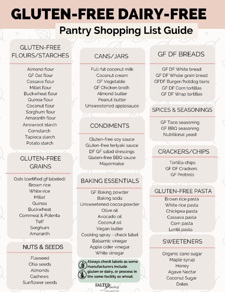 Stocking A Gluten Free Dairy Free Pantry And Shopping List Salted Plains