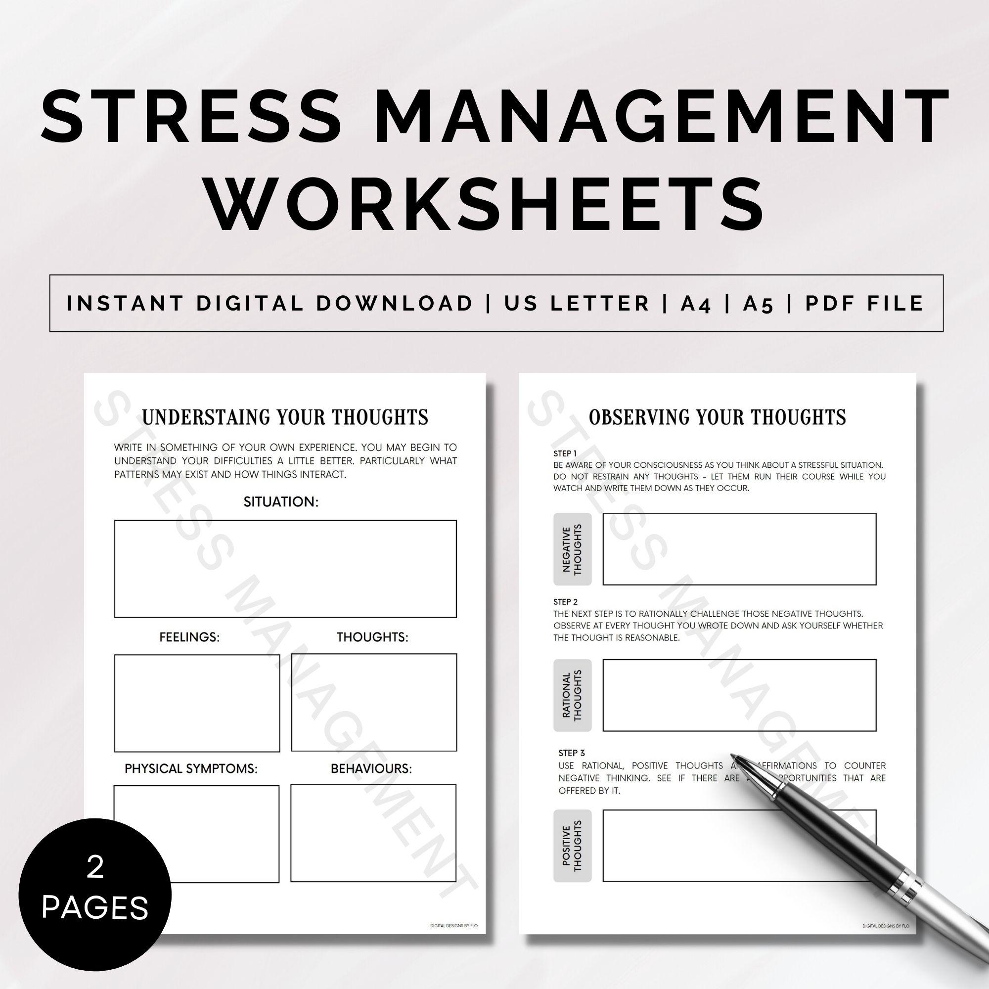 Free Printable Stress Management Worksheets Pdf