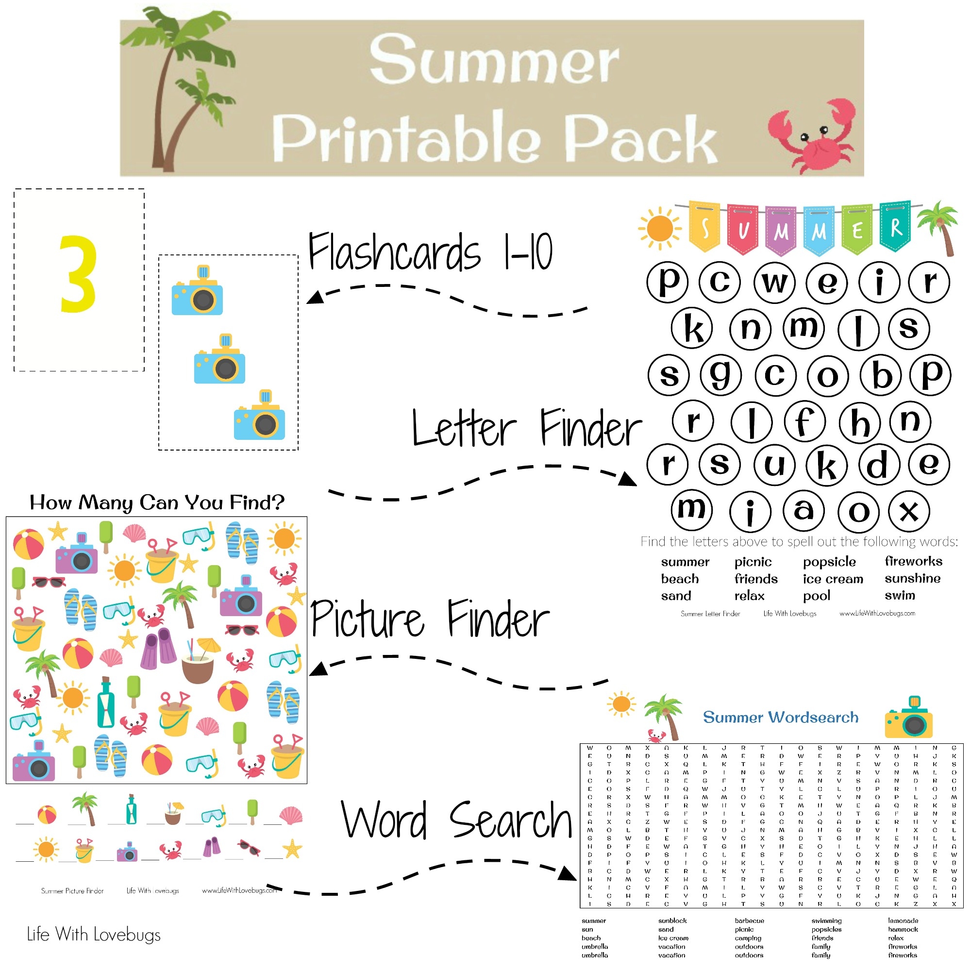 Summer Printable Activity Sheets Life With Lovebugs