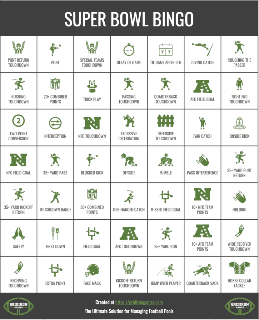 Super Bowl Bingo 2025 Free Printable Cards Commercial Bingo