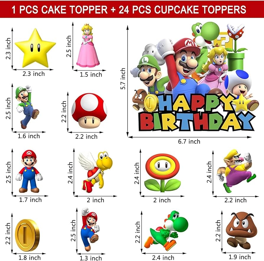 Free Printable Super Mario Cake Topper