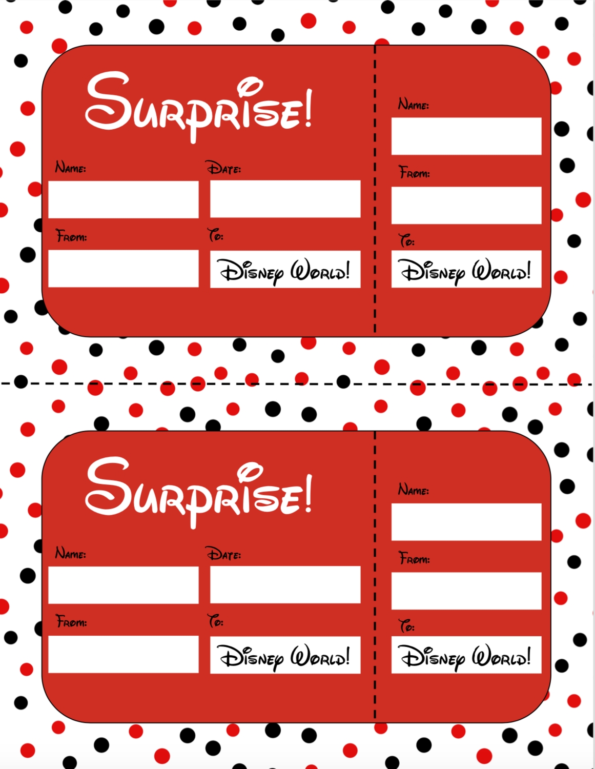 Free Disney Ticket Printable