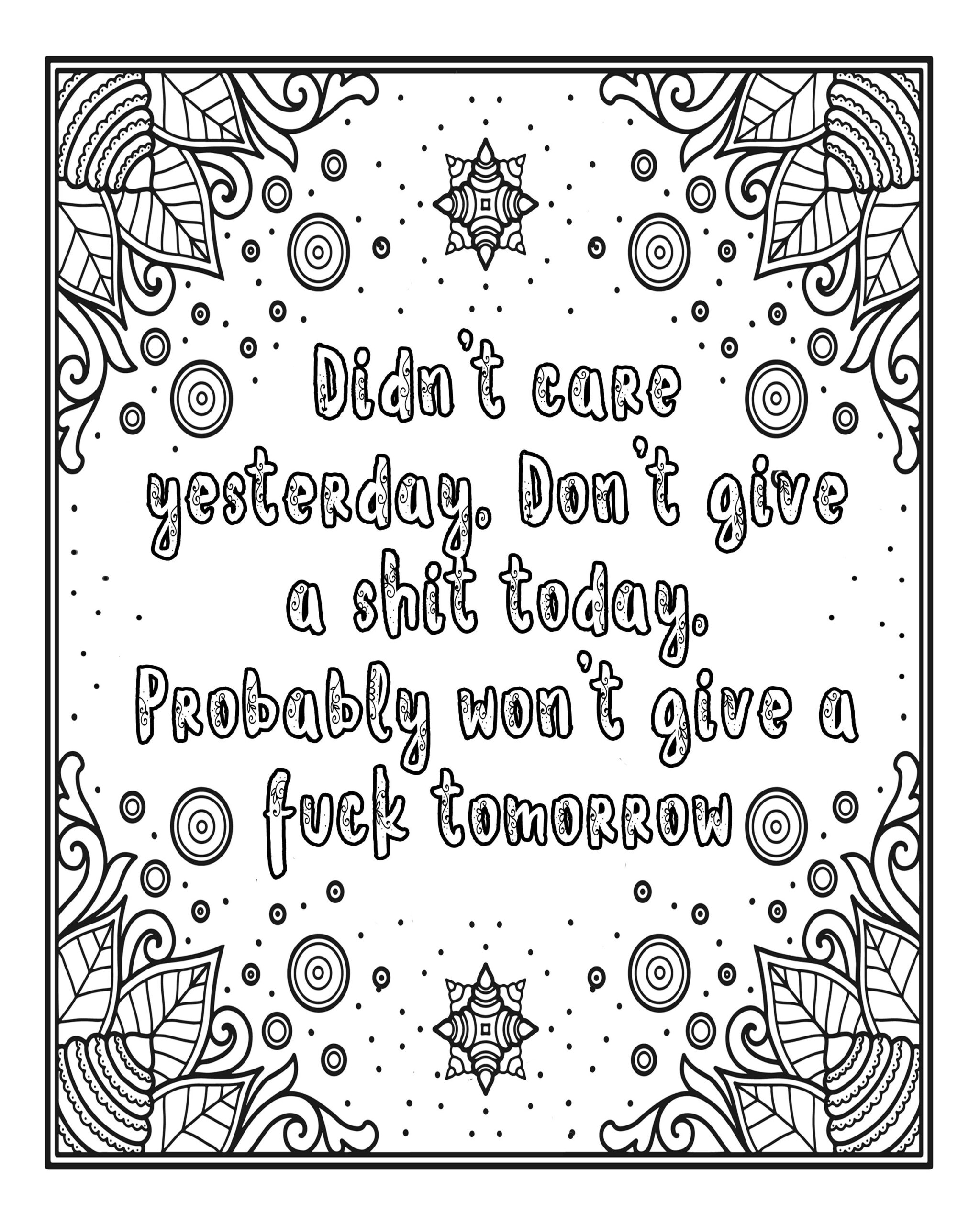 Free Printable Cuss Word Coloring Pages
