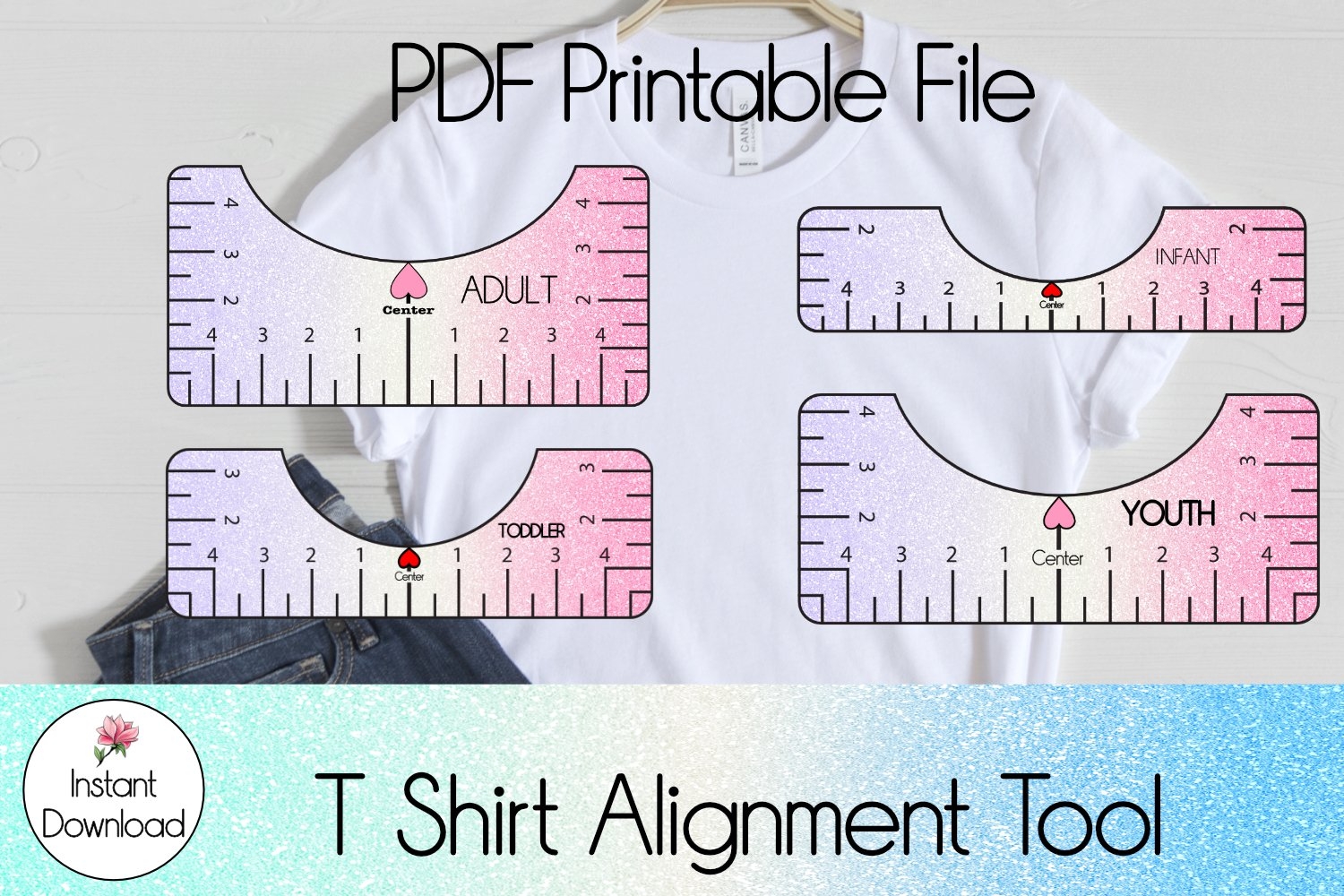 T Shirt Alignment Tool TShirt Ruler PNG PDF