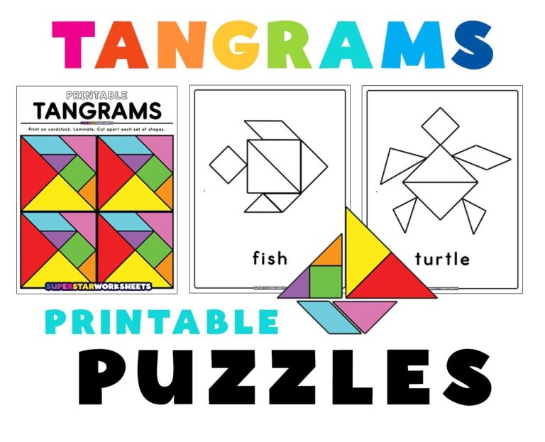 Tangram Puzzles Superstar Worksheets