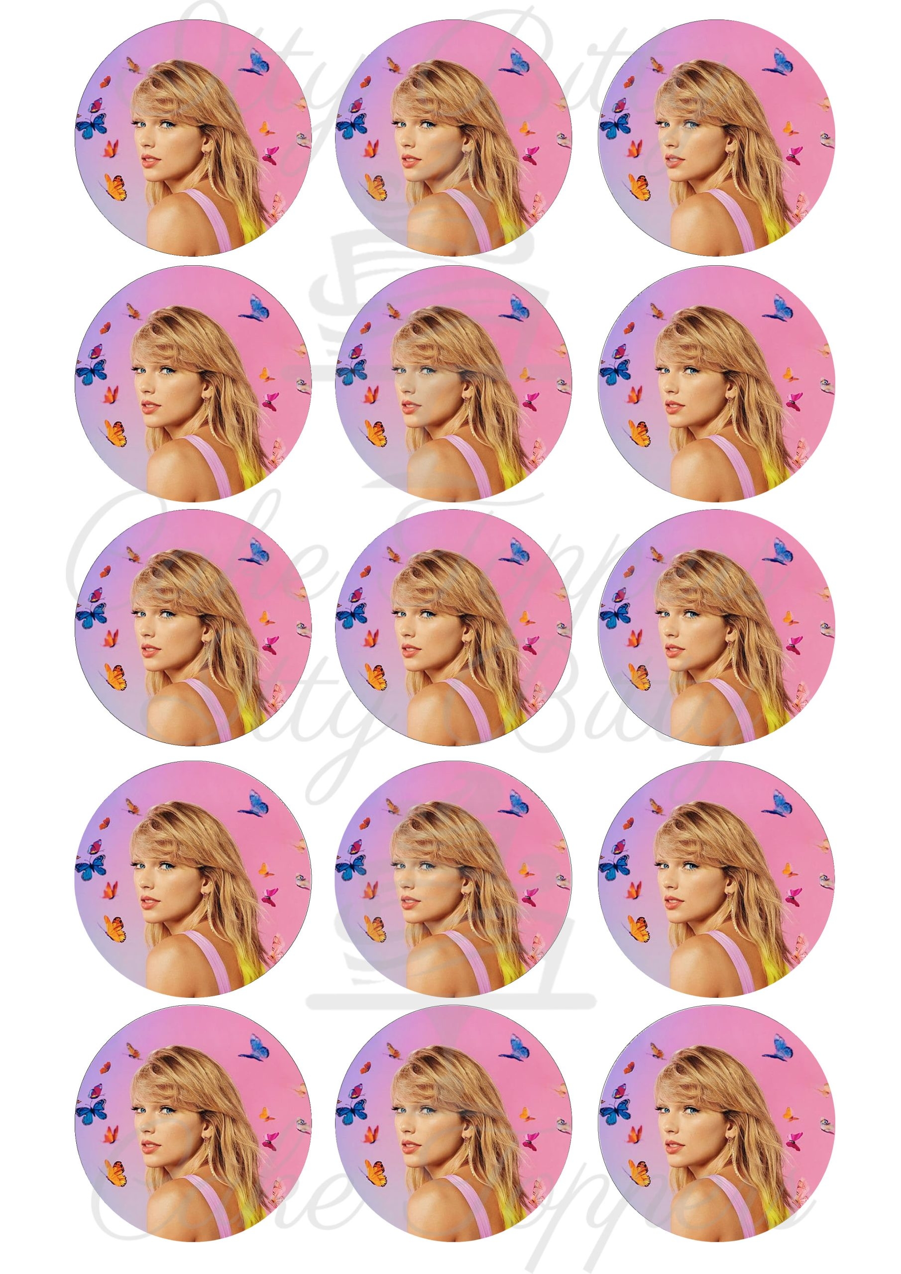 Taylor Swift Cupcake Cookie Toppers Itty Bitty Cake Toppers