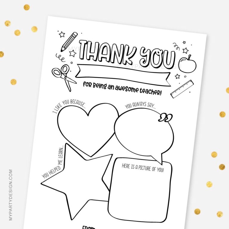 Teacher Appreciation Week Printable Page