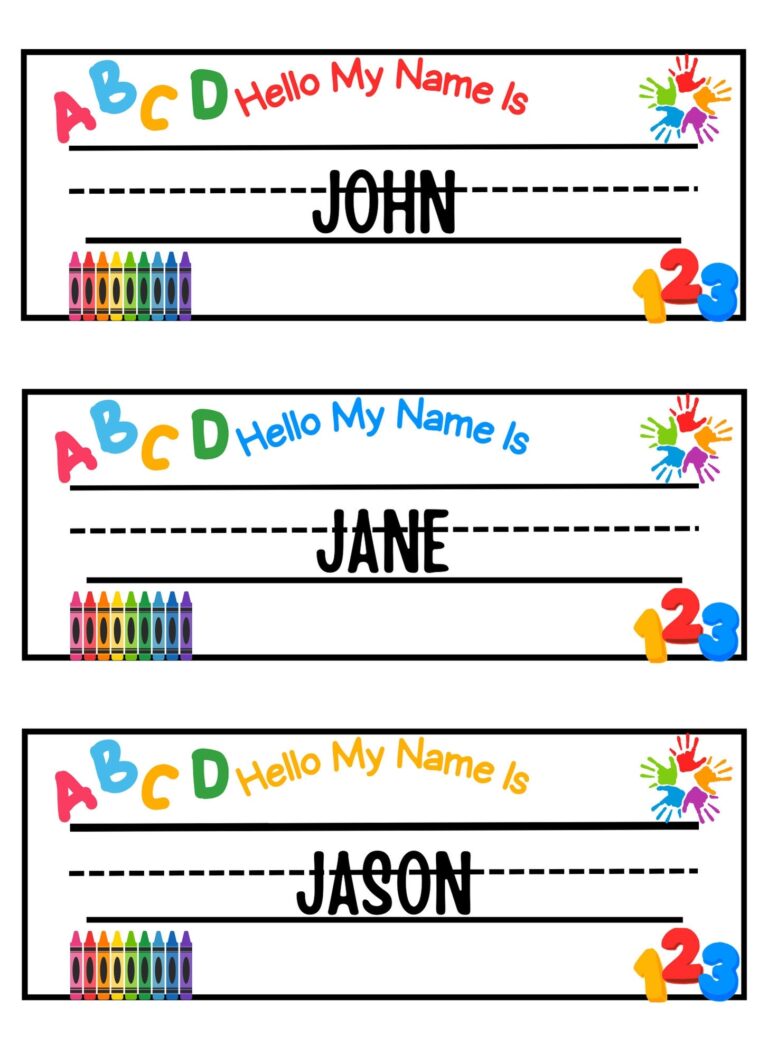 Teacher s Printable Name Tags Fun Labels For Todd U0026 Preschool Class Etsy