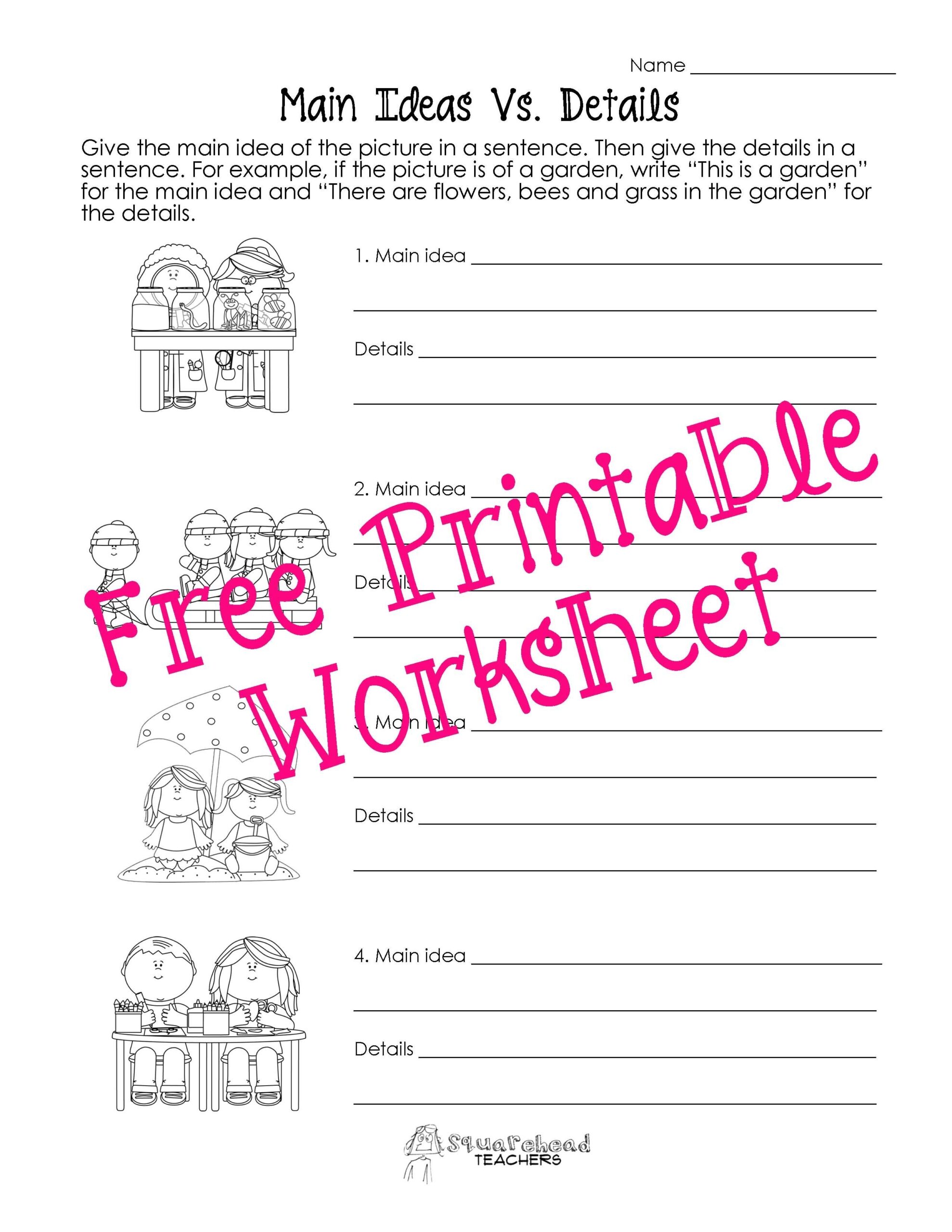 Free Printable Main Idea Worksheets