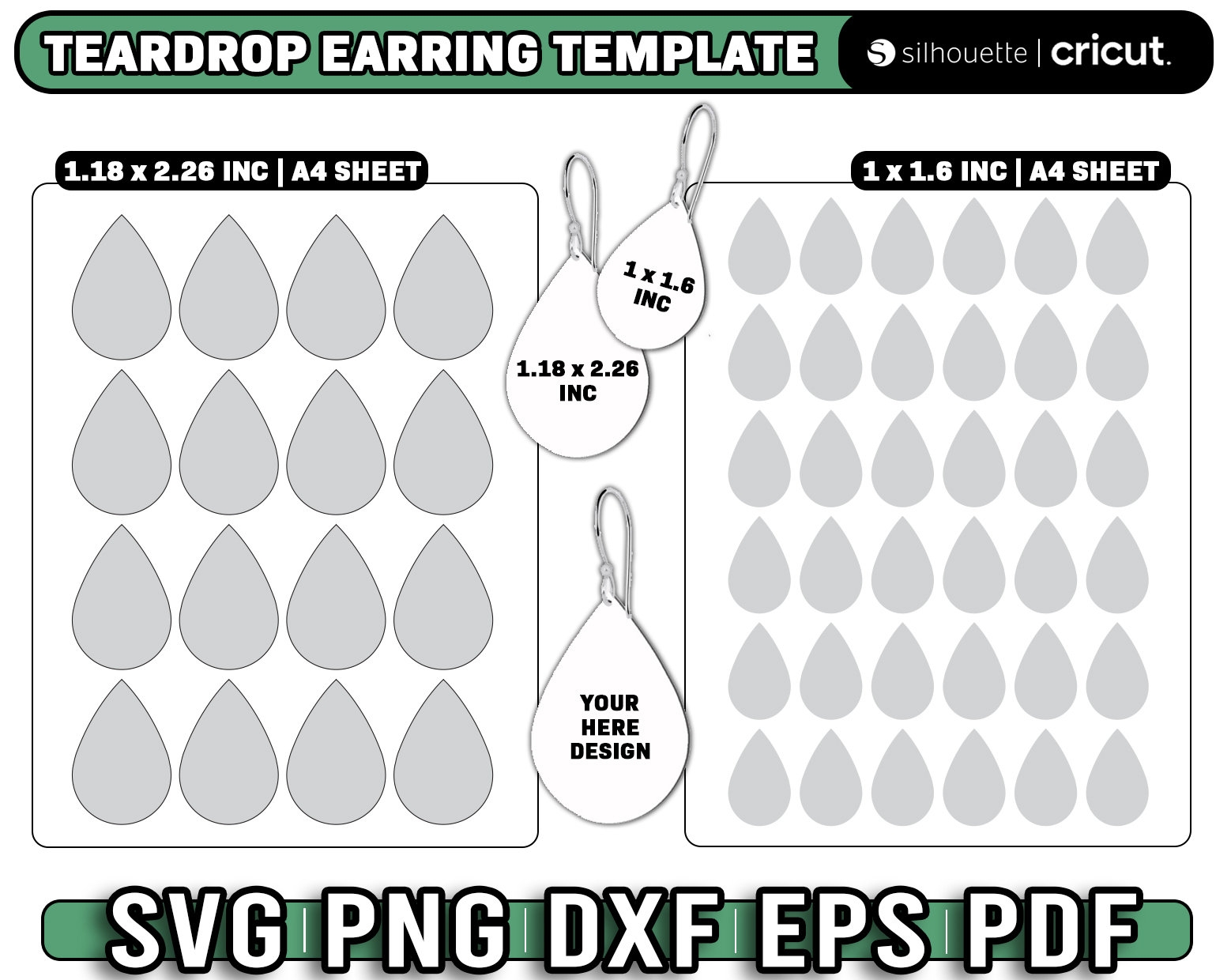Teardrop Earring Template Sublimation Earring Template 1x1 6 1 18x2 26 Earring Template For Sublimation Earring Template Svg Etsy
