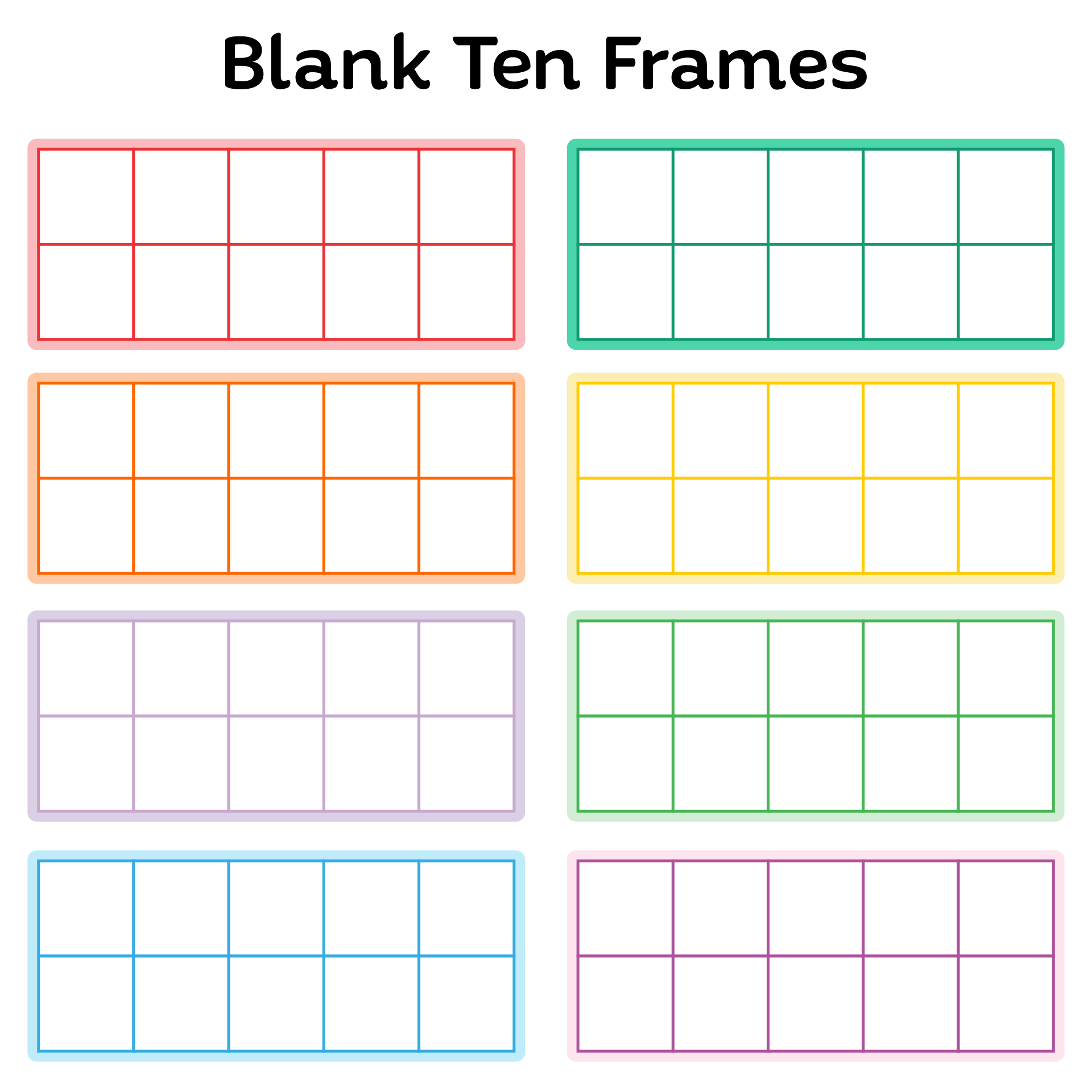 Blank Ten Frames Printable Free