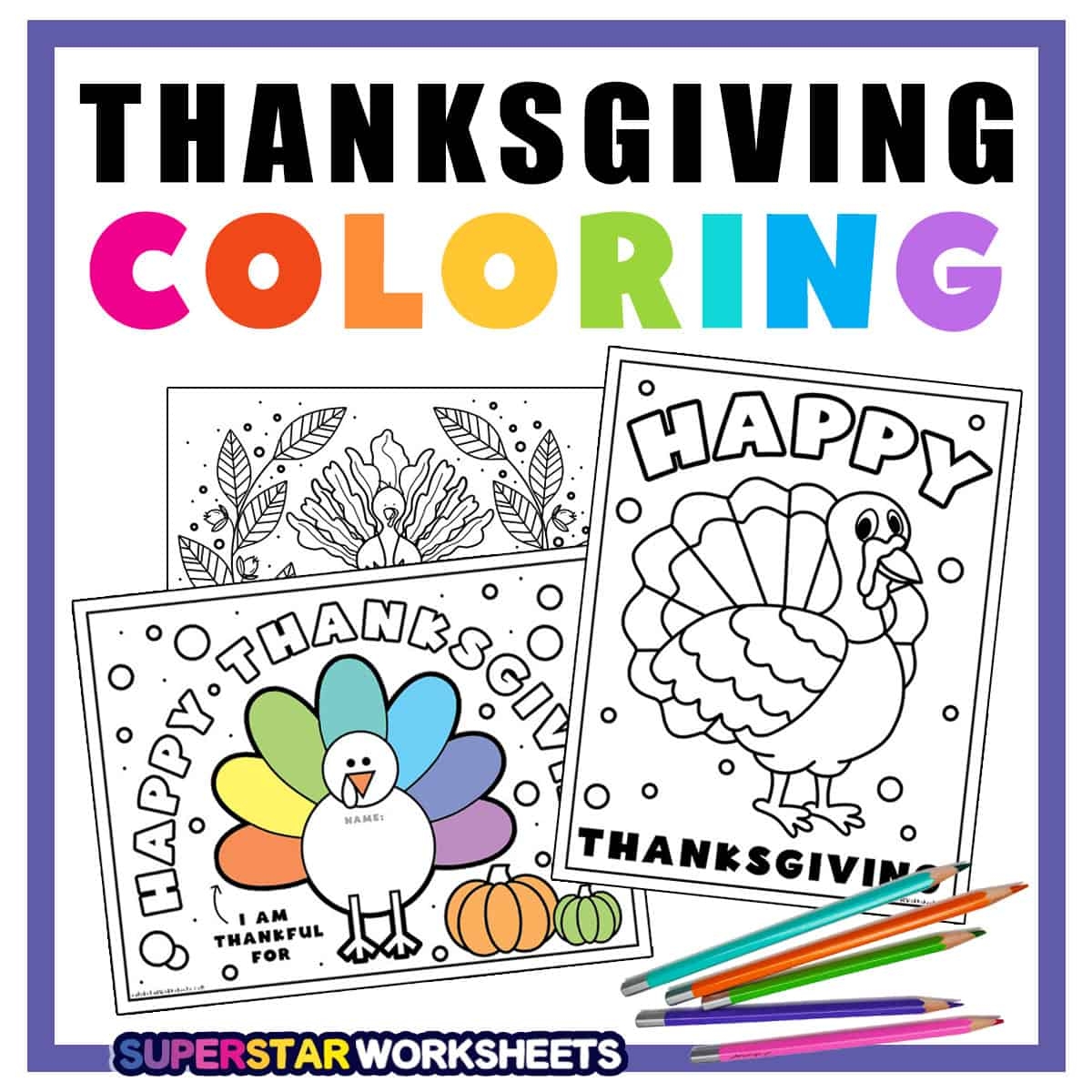 Thanksgiving Coloring Pages Superstar Worksheets