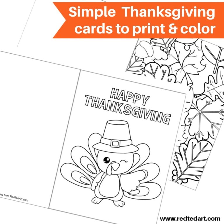 Thanksgiving Coloring Pages U0026 Cards Red Ted Art Kids Crafts