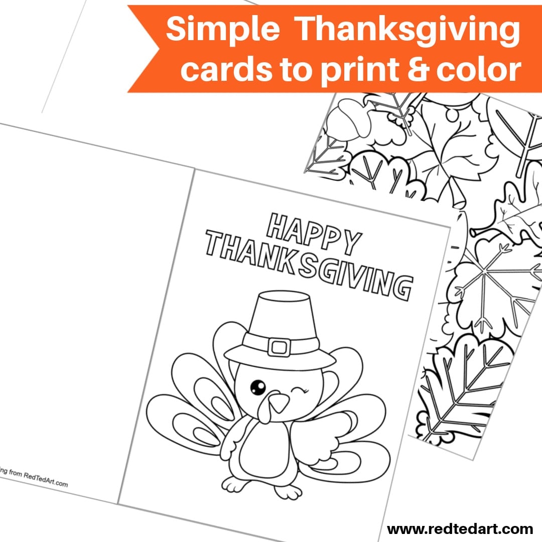 Thanksgiving Coloring Pages U0026 Cards Red Ted Art Kids Crafts