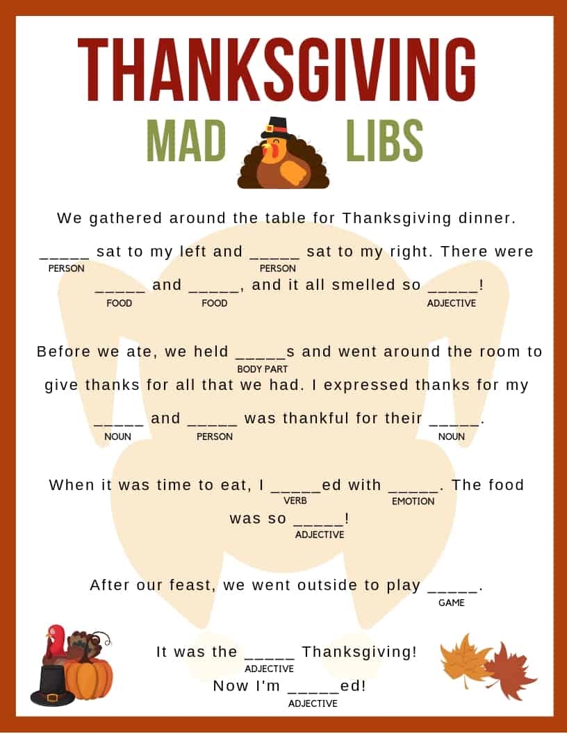 Free Printable Adult Mad Libs