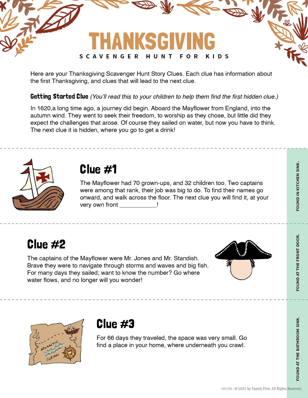 Thanksgiving Scavenger Hunt For Kids Free Printable IMOM