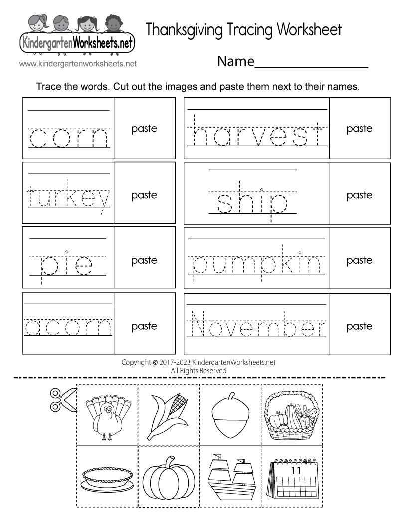 Thanksgiving Tracing Worksheet Free Printable Digital U0026 PDF