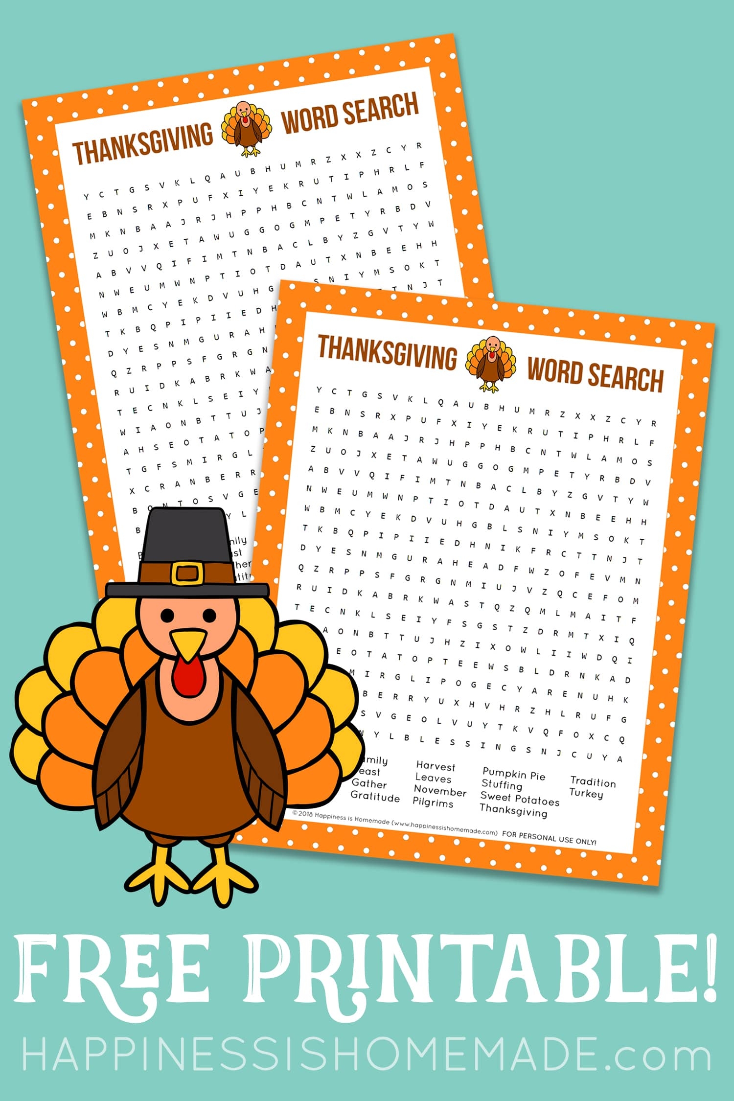 Free Printable Thanksgiving Word Search