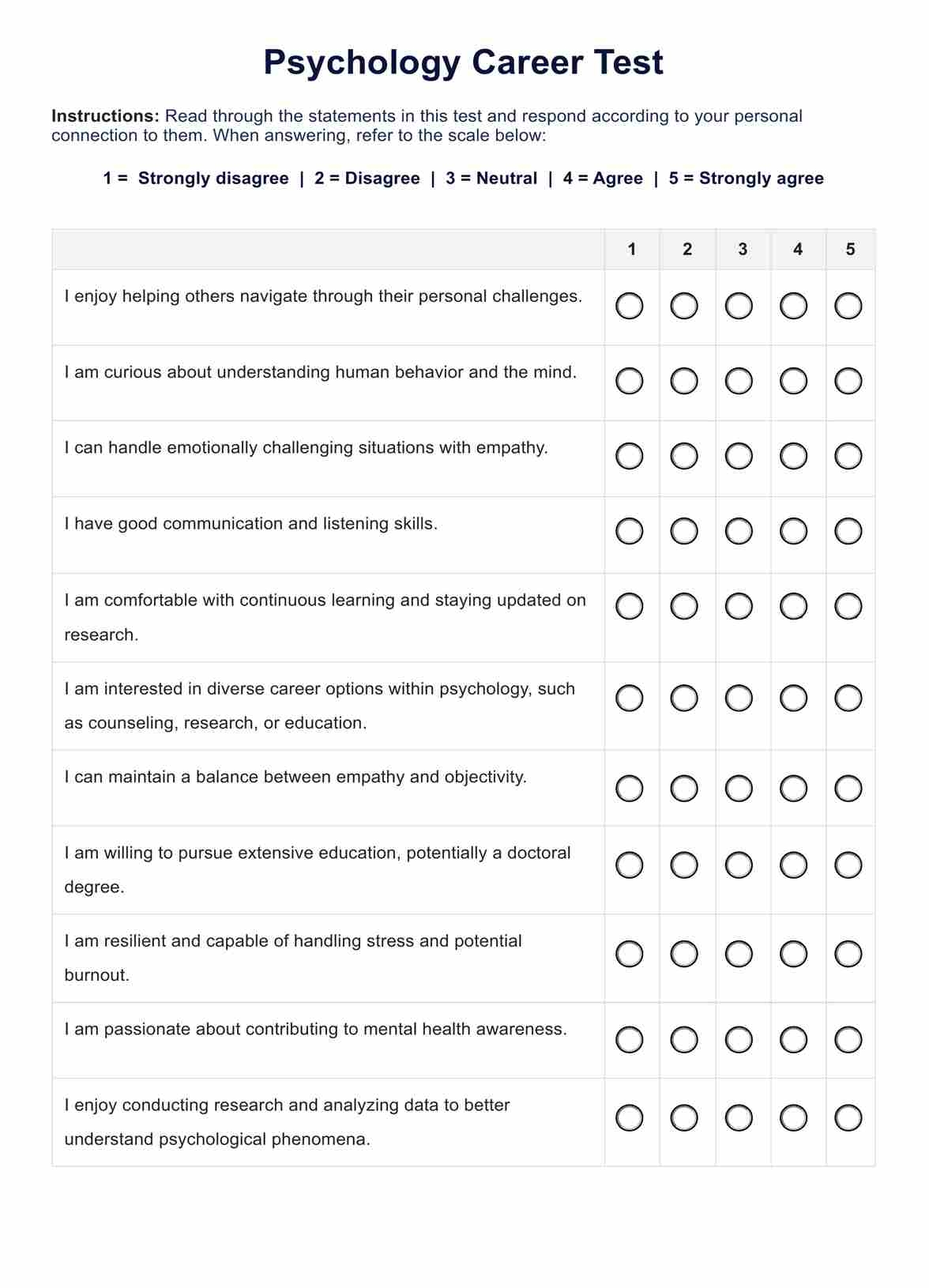 The Best Free Career Tests And Personality Assessments Intelligent Worksheets Library