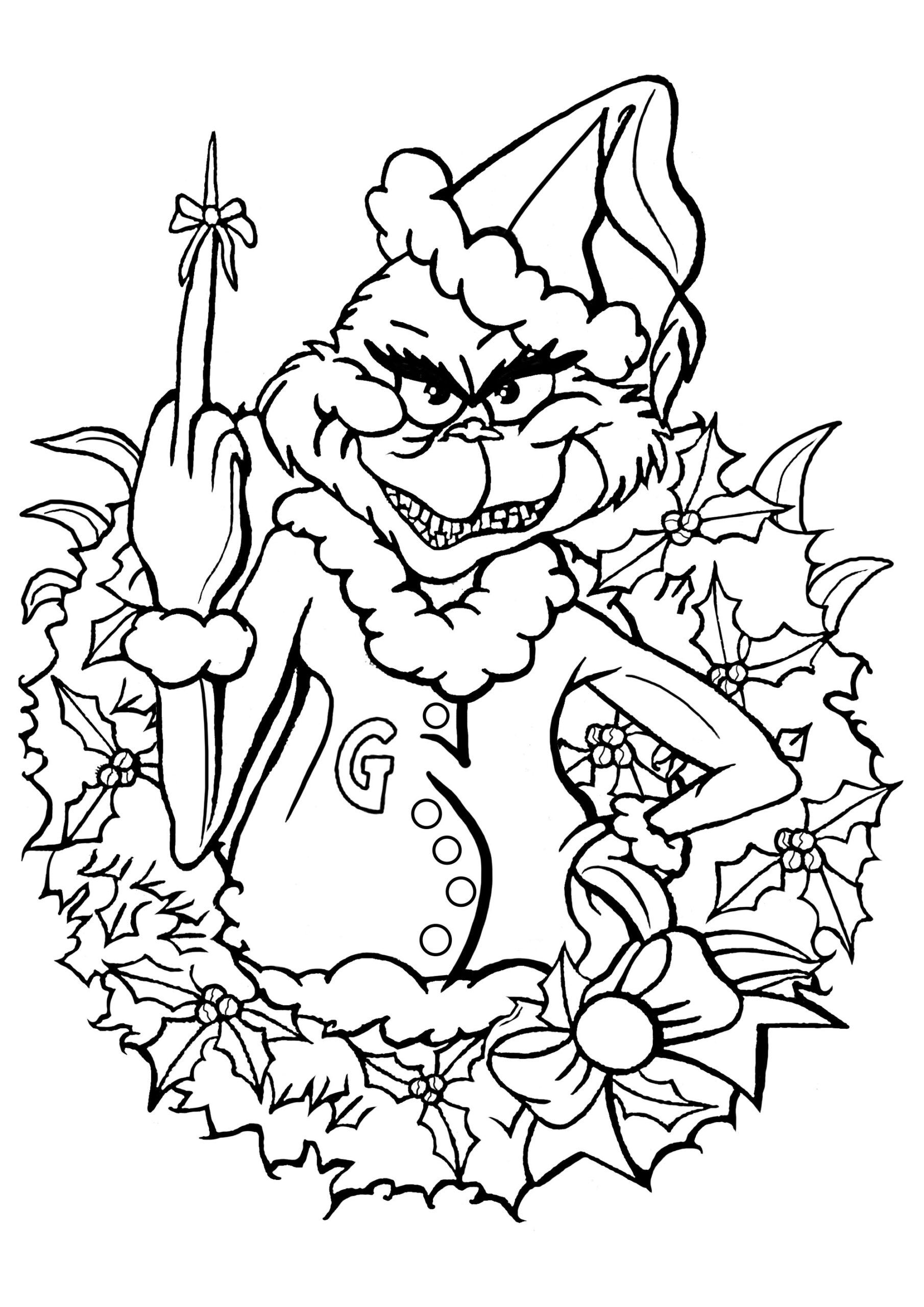 The Grinch Christmas Coloring Pages For Adults
